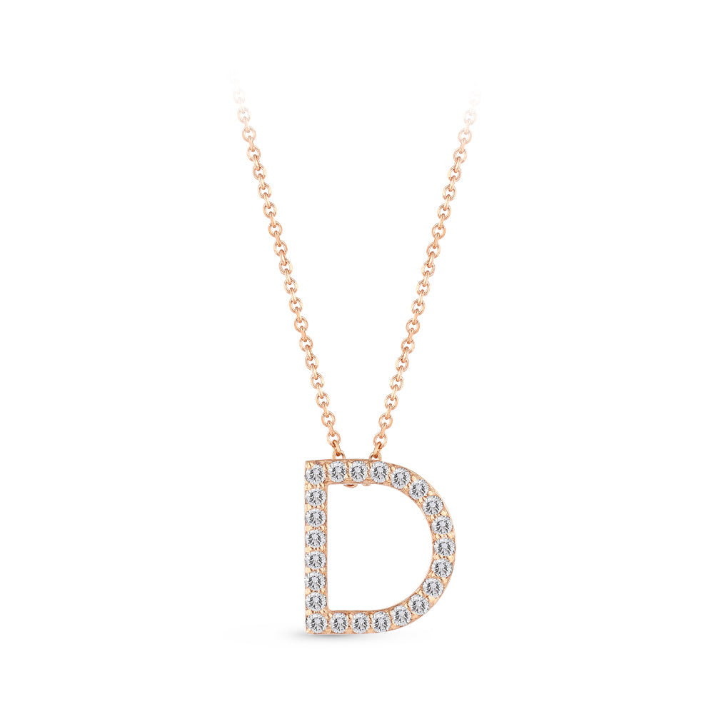 Diamond Initial Necklace D