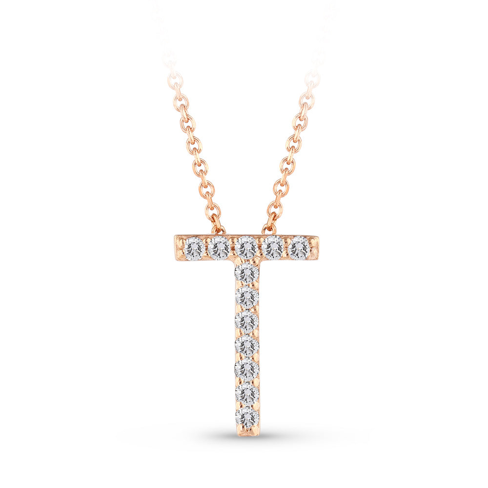 Diamond Initial Necklace T