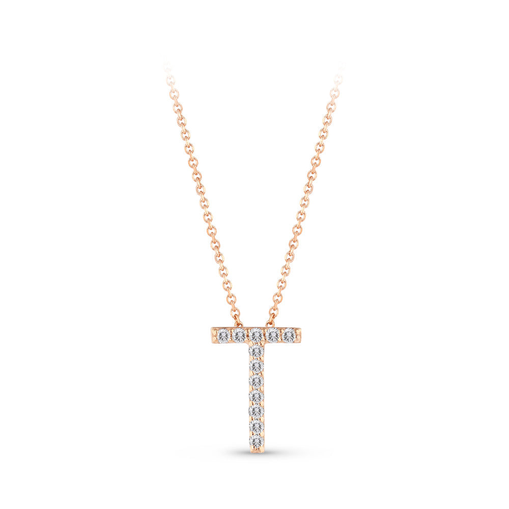 Diamond Initial Necklace T