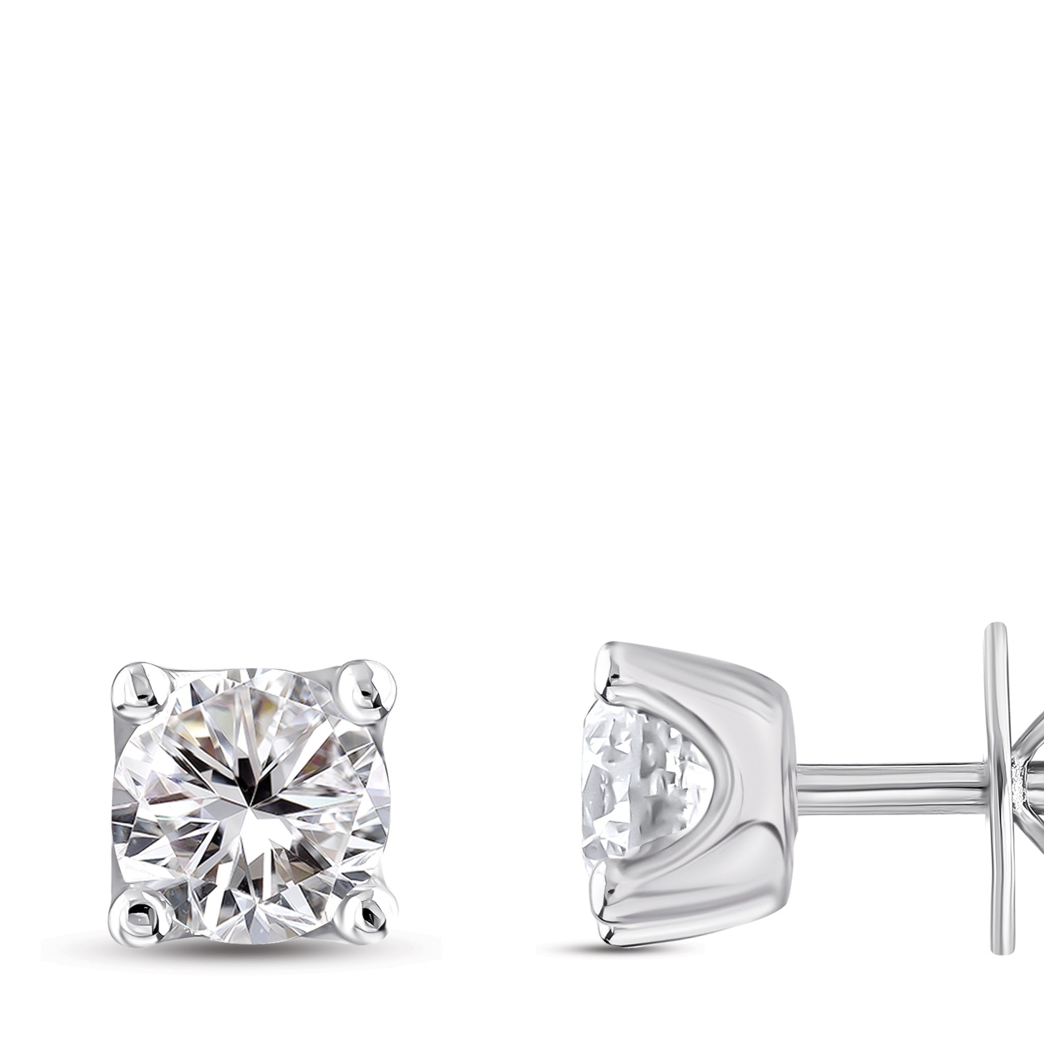 Diamond Solitaire Stud Earrings