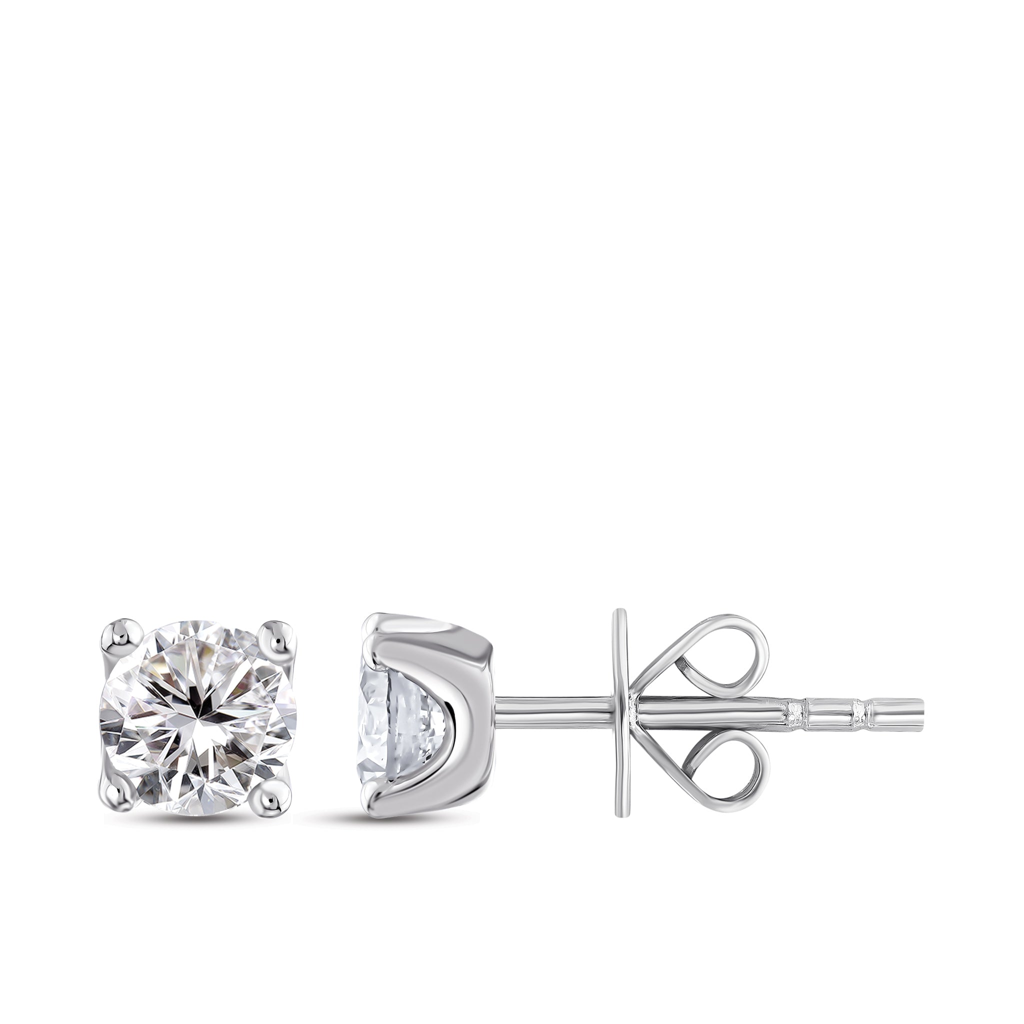 Diamond Solitaire Stud Earrings
