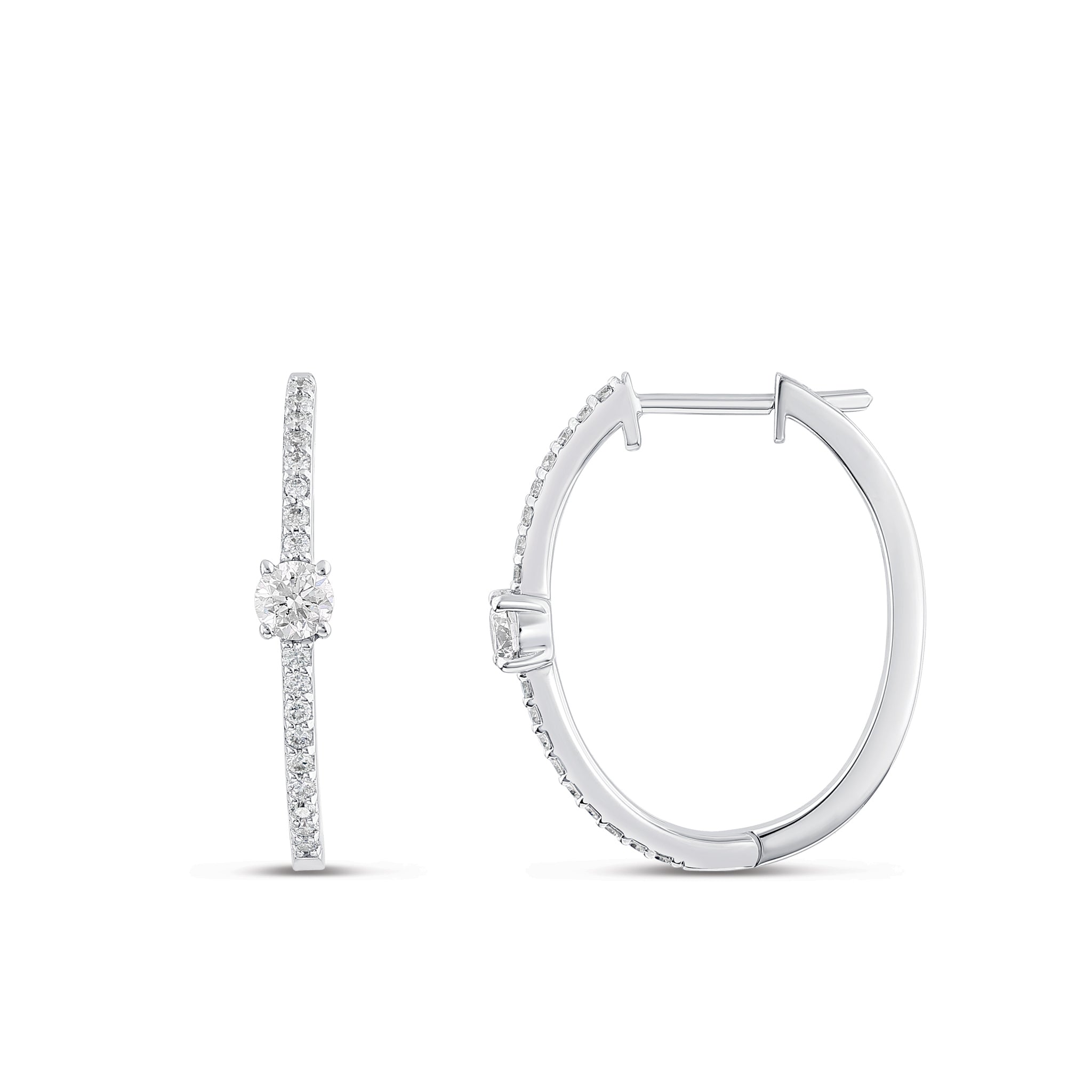Hoop Diamond Earrings