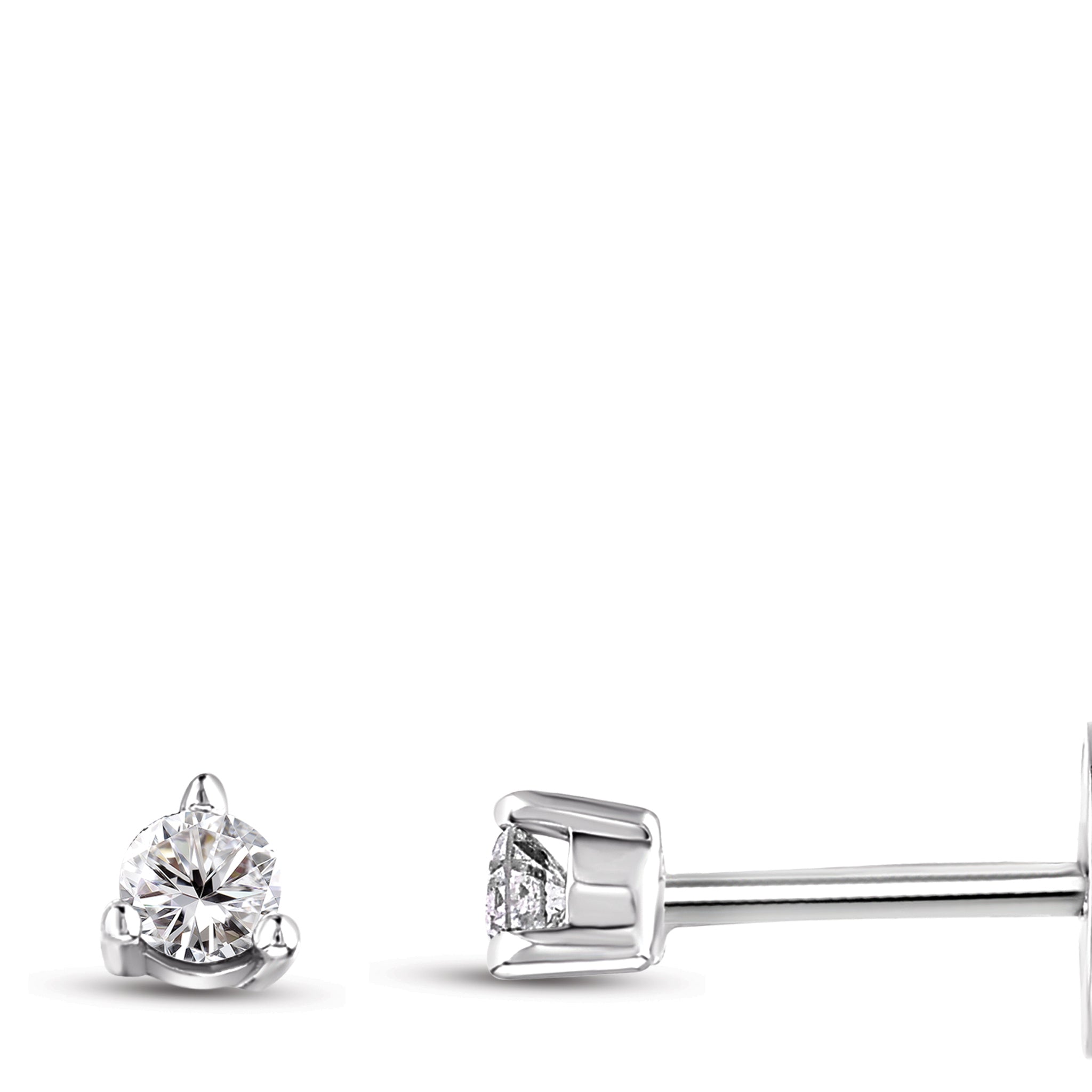 Solitaire Diamond Stud Earrings