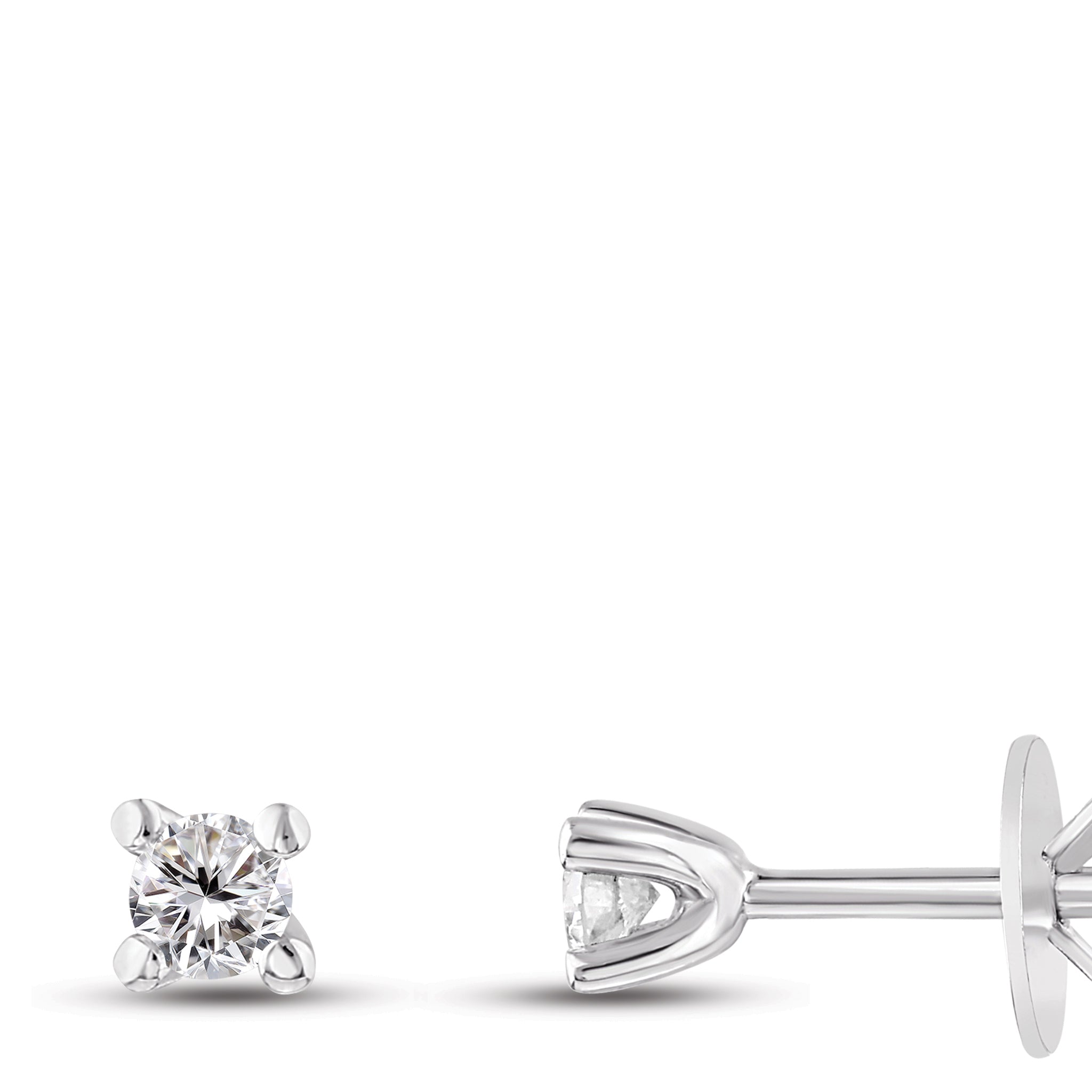 Solitaire Diamond Stud Earrings