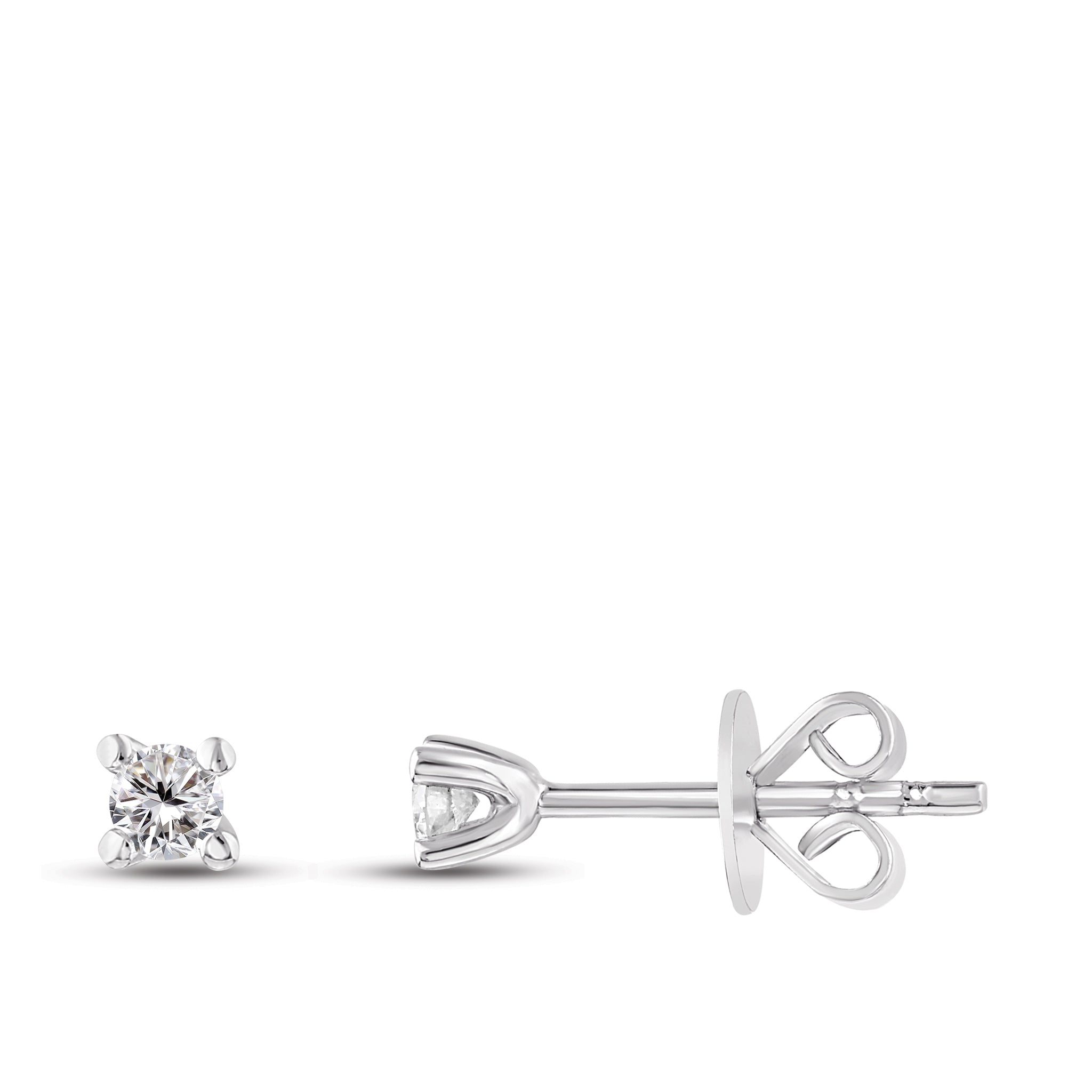 Solitaire Diamond Stud Earrings