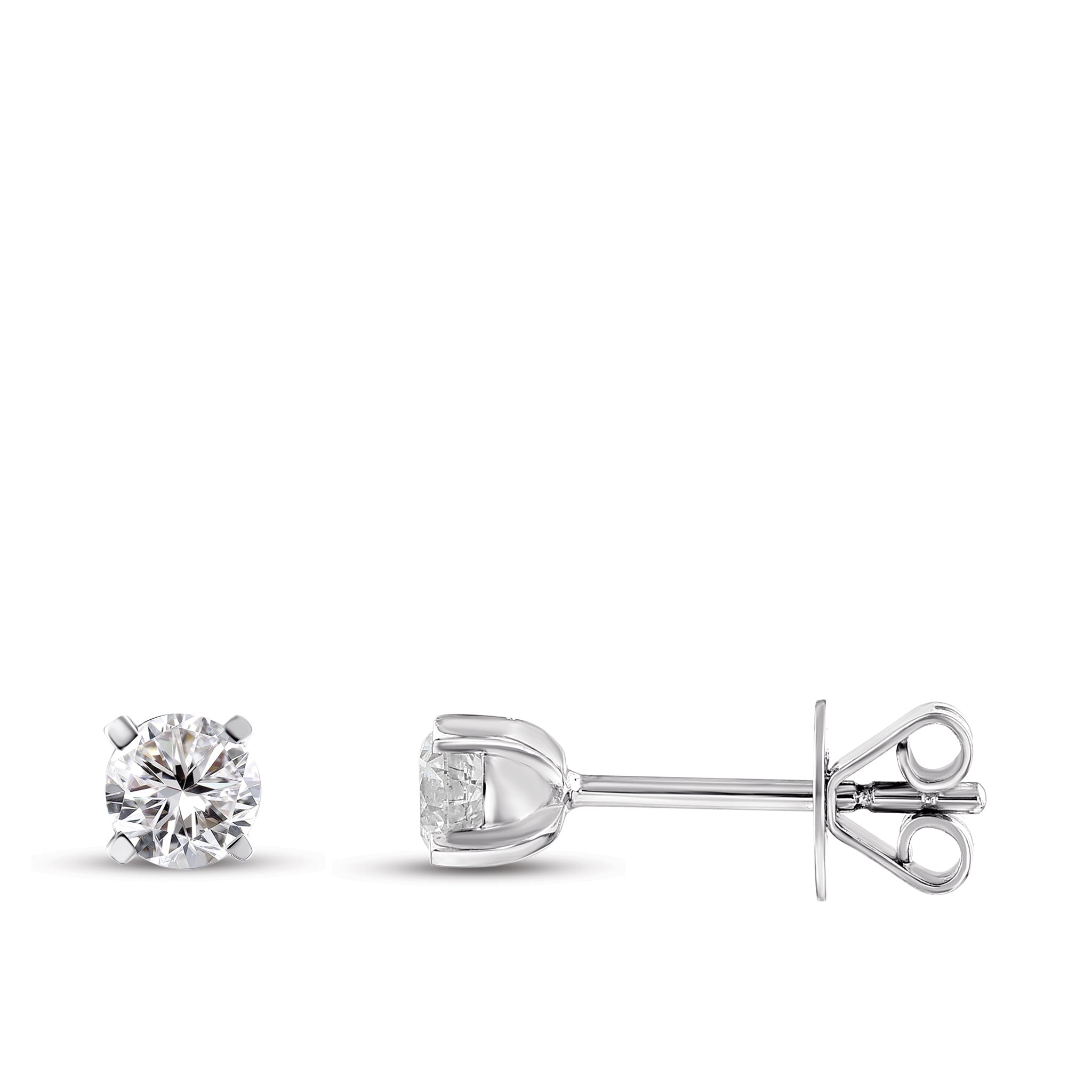 Diamond Solitaire Stud Earrings