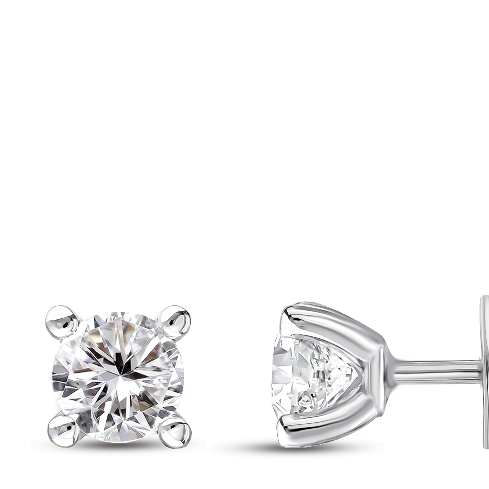 Solitaire Diamond Engagement Earrings