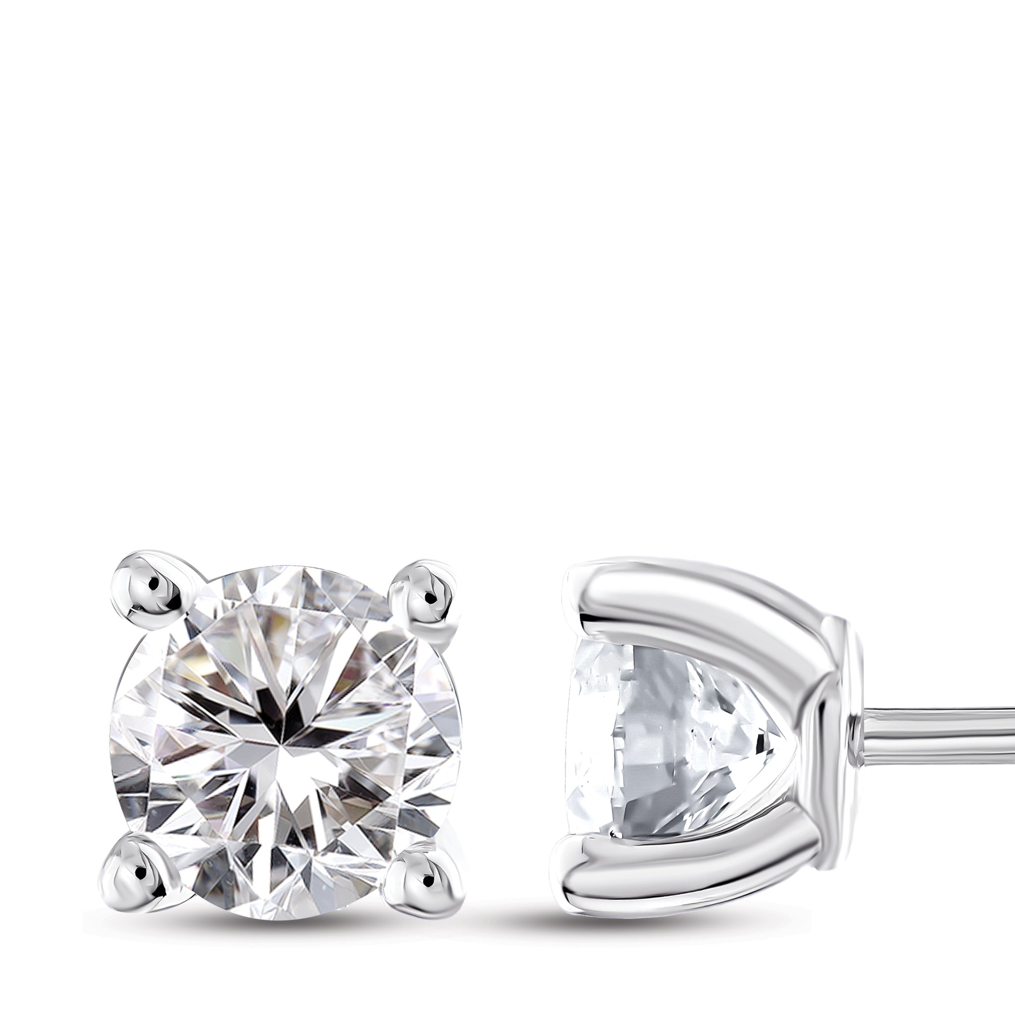 Solitaire Diamond Engagement Earrings