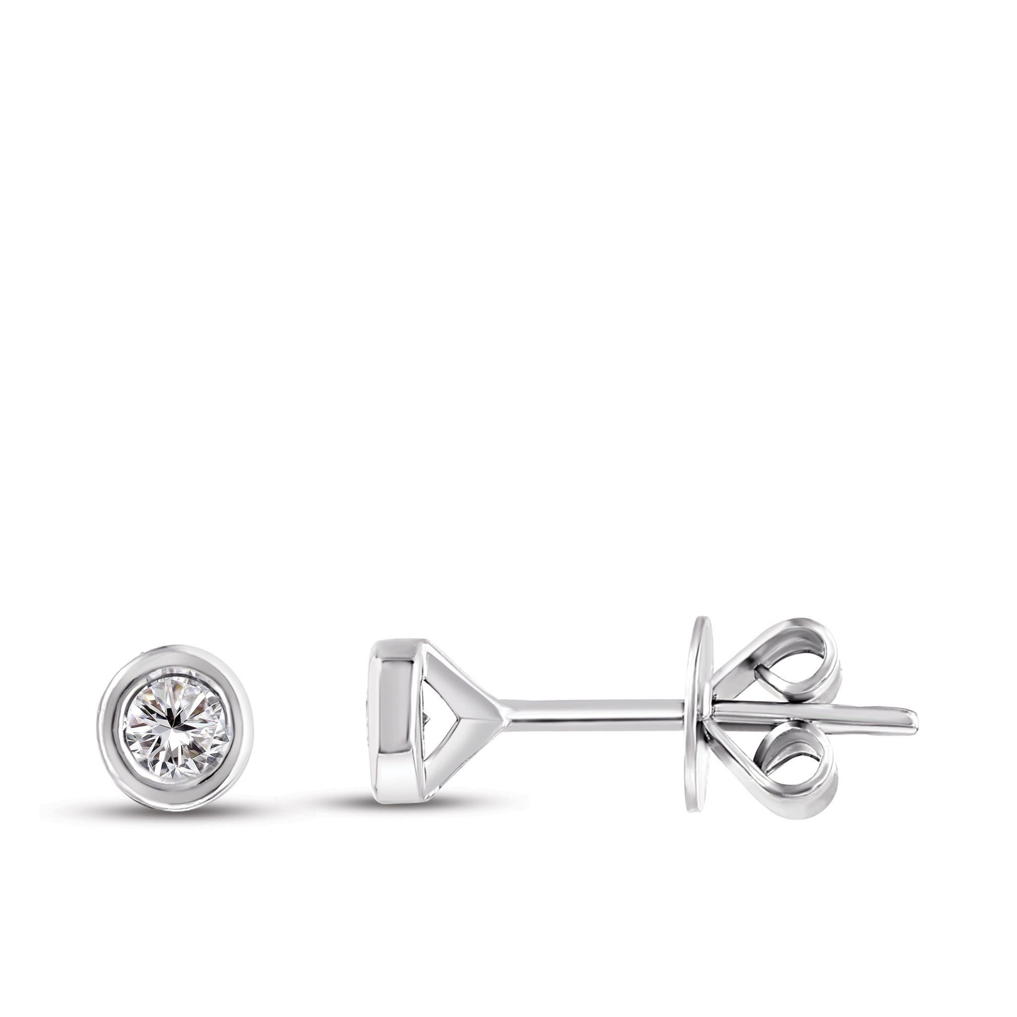 Solitaire Diamond Stud Earrings