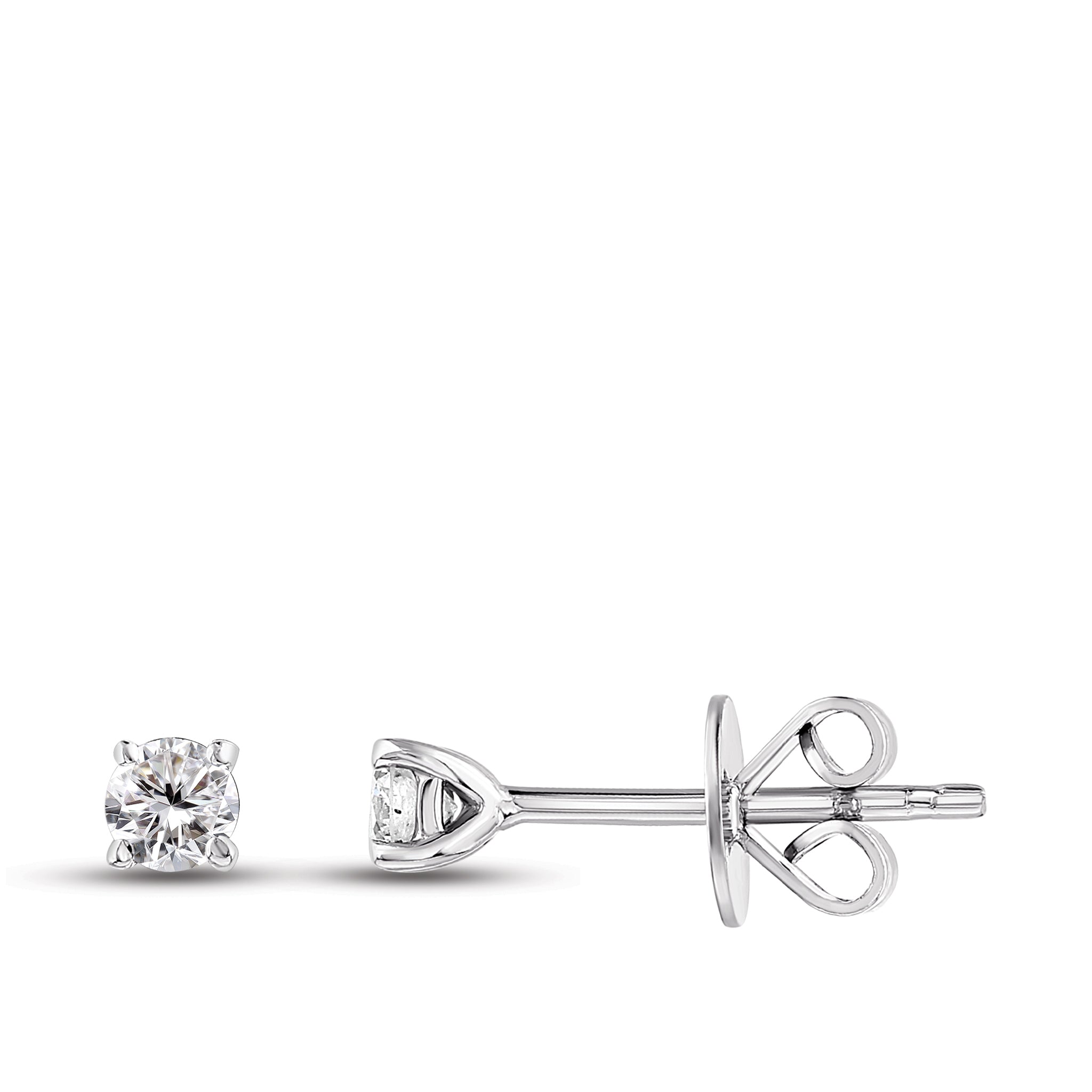 Solitaire Diamond Stud Earrings