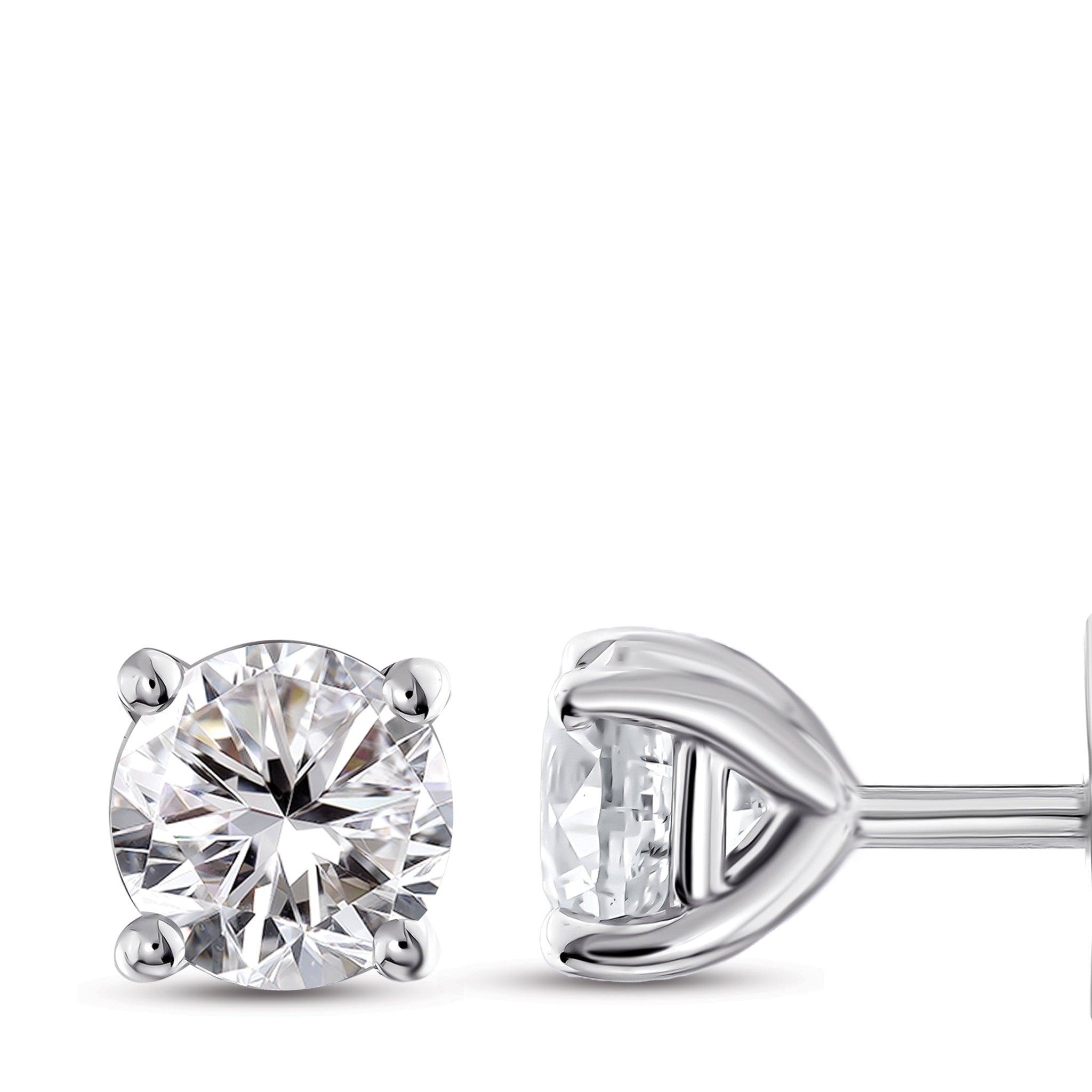 Solitaire Diamond Stud Earrings
