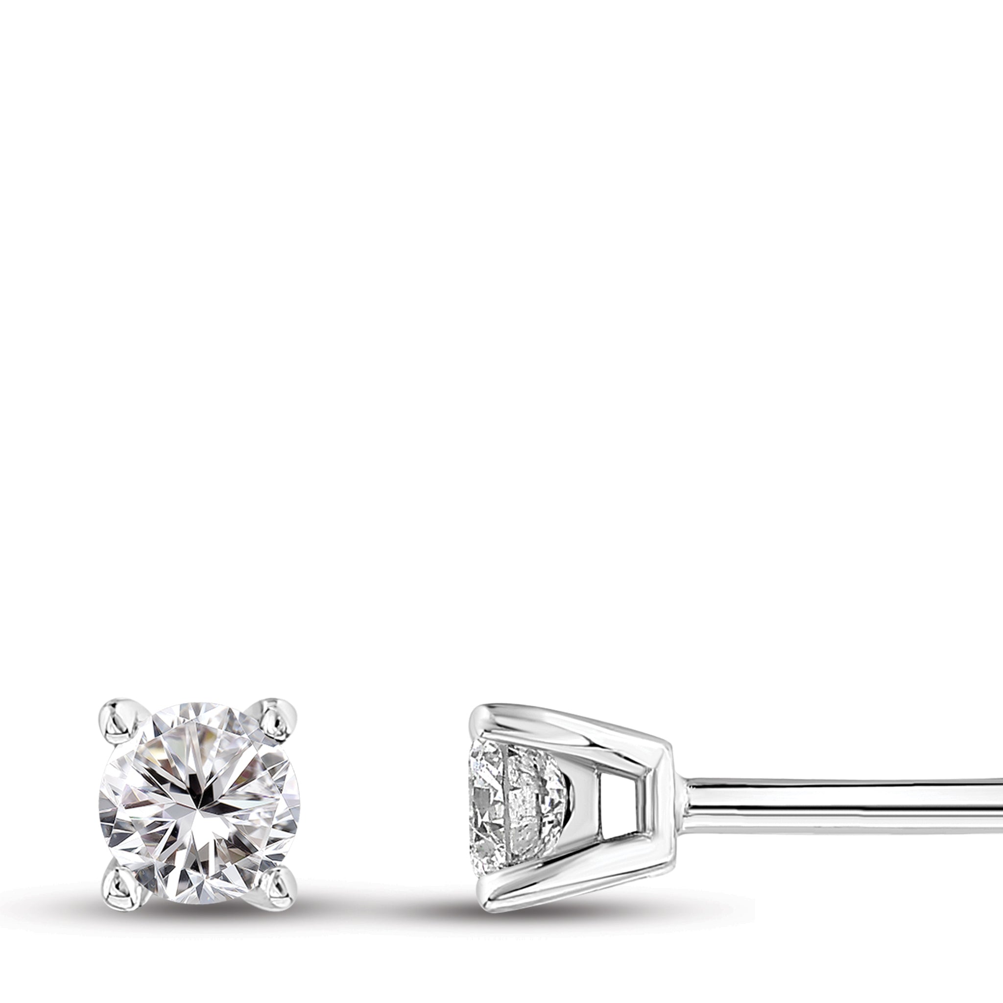 Solitaire Diamond Stud Earrings