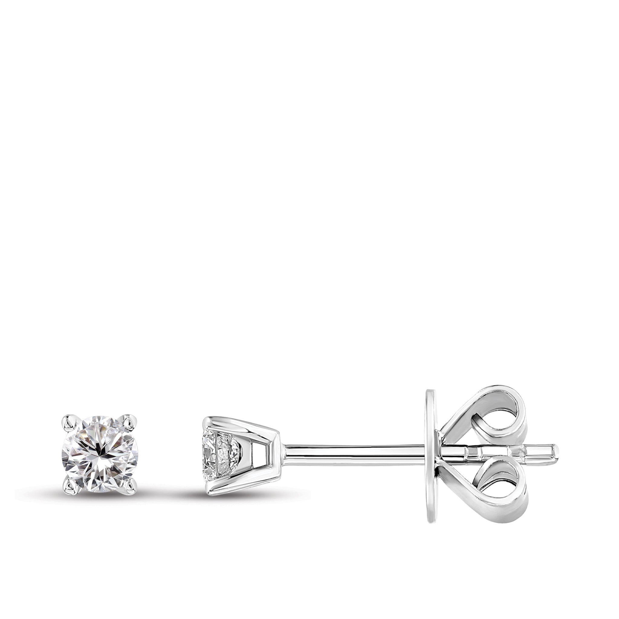 Solitaire Diamond Stud Earrings