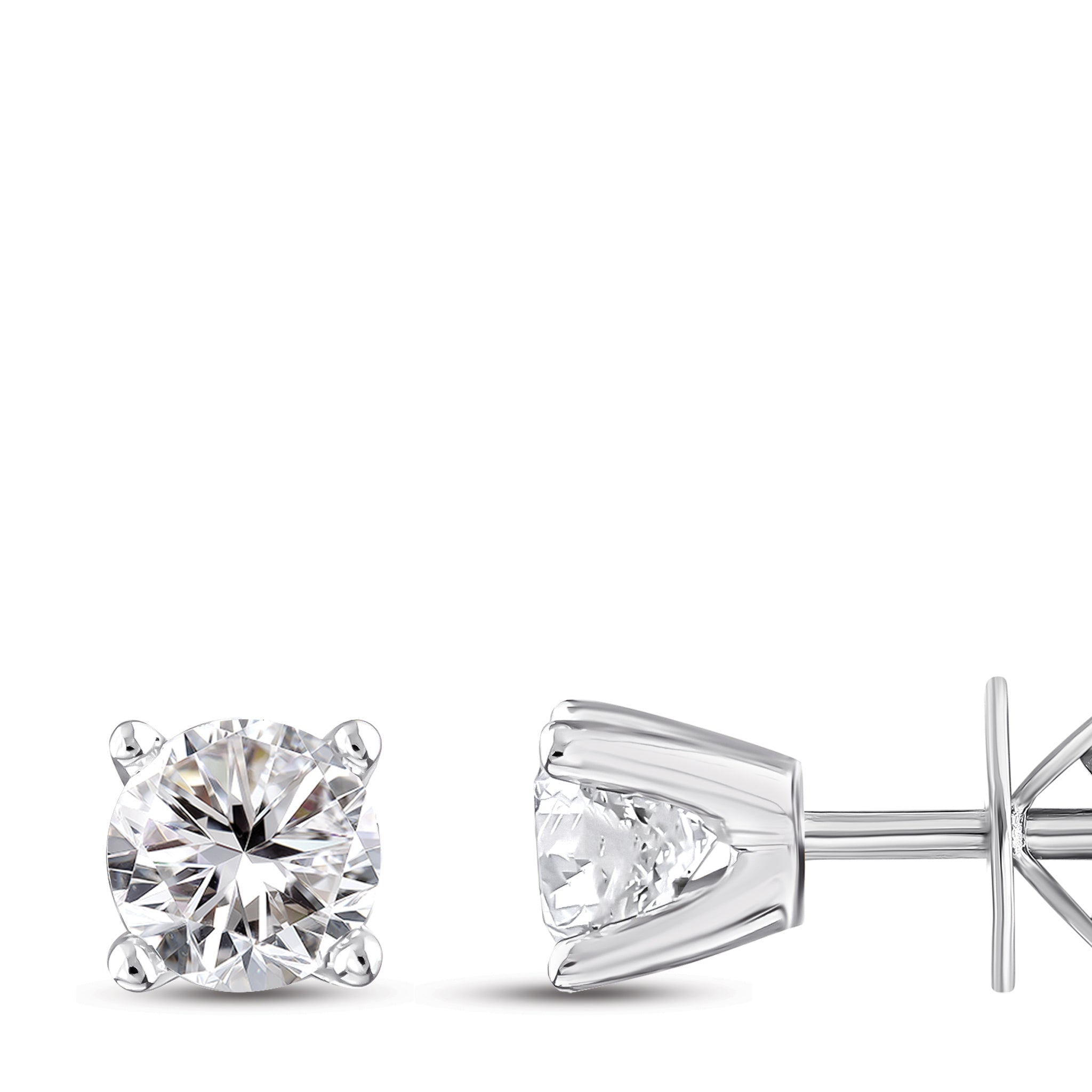Solitaire Diamond Engagement Earrings