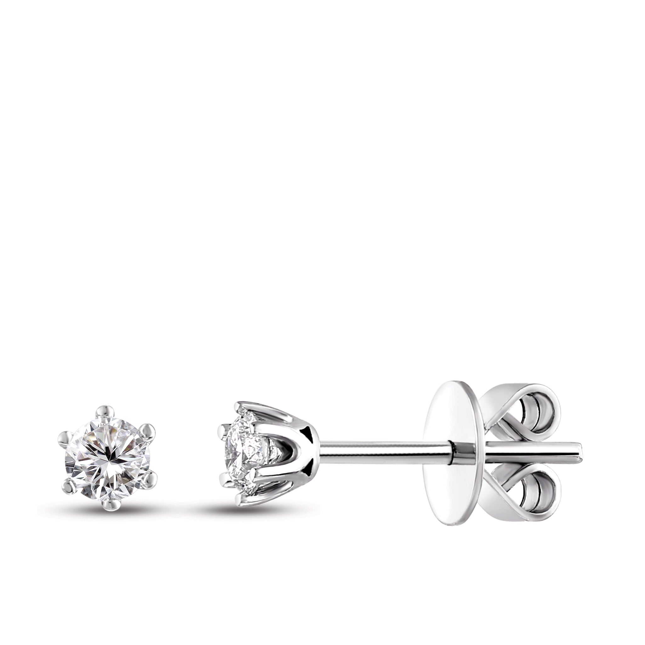 Solitaire Diamond Stud Earrings