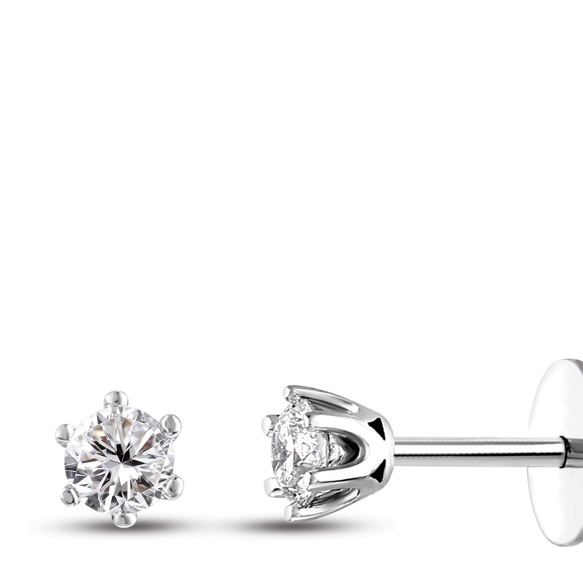 Solitaire Diamond Stud Earrings