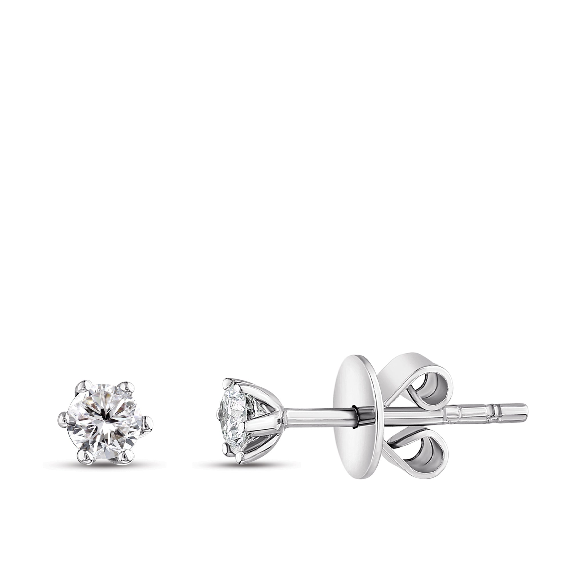 Solitaire Diamond Stud Earrings