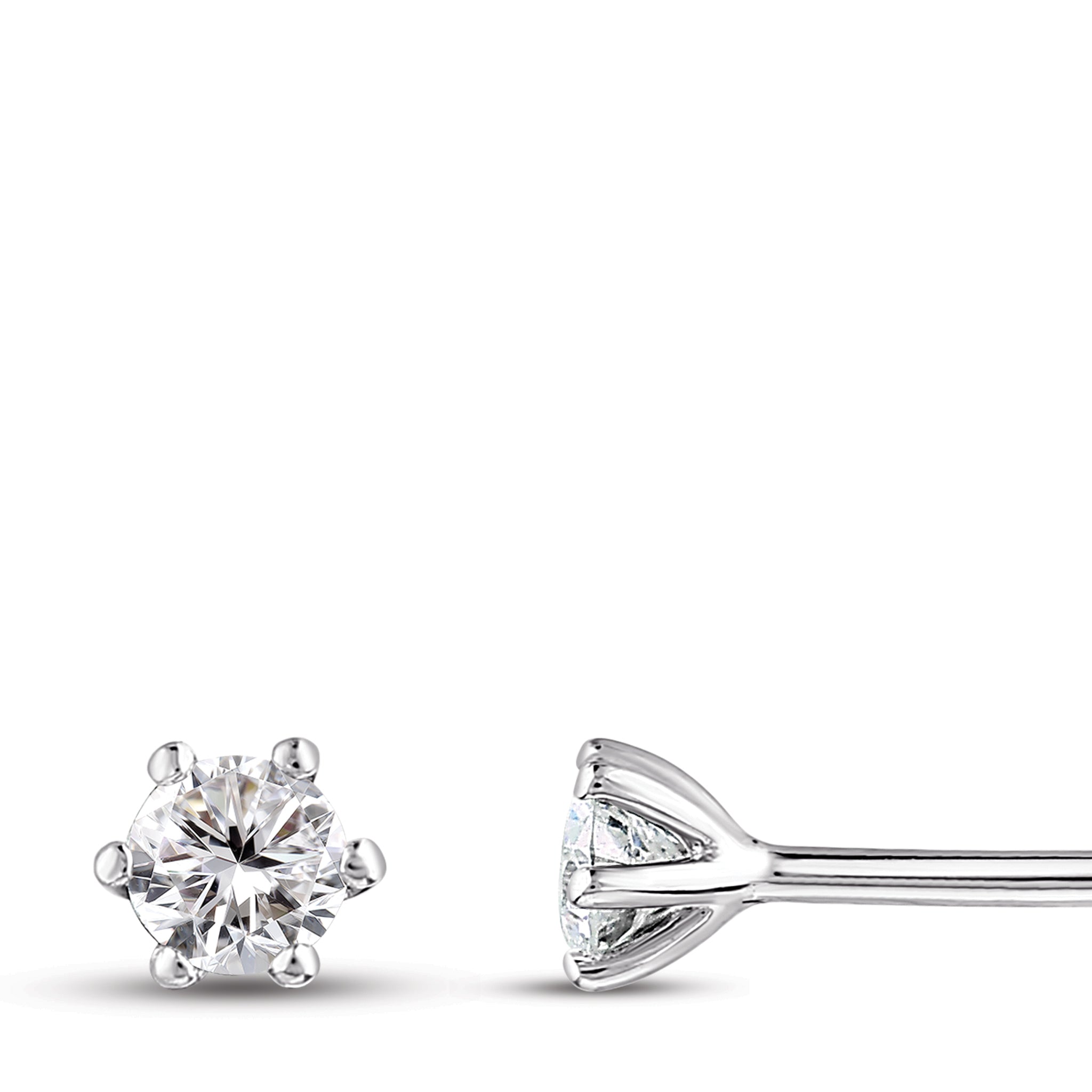 Solitaire Diamond Stud Earrings