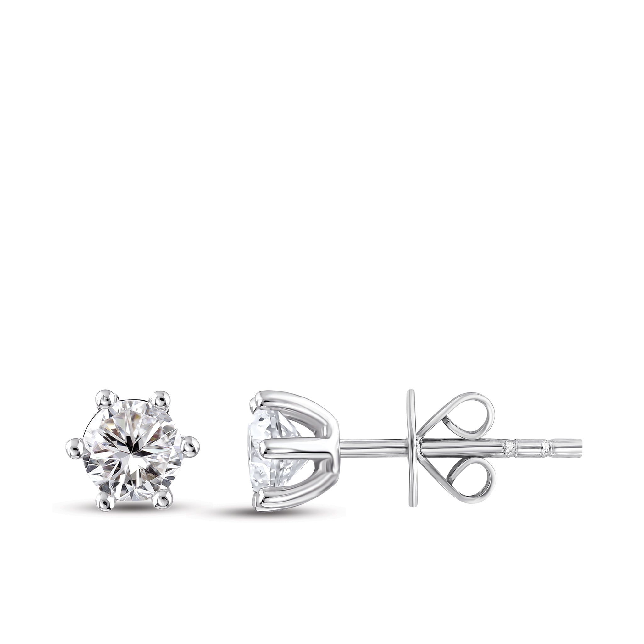 Solitaire Diamond Engagement Earrings