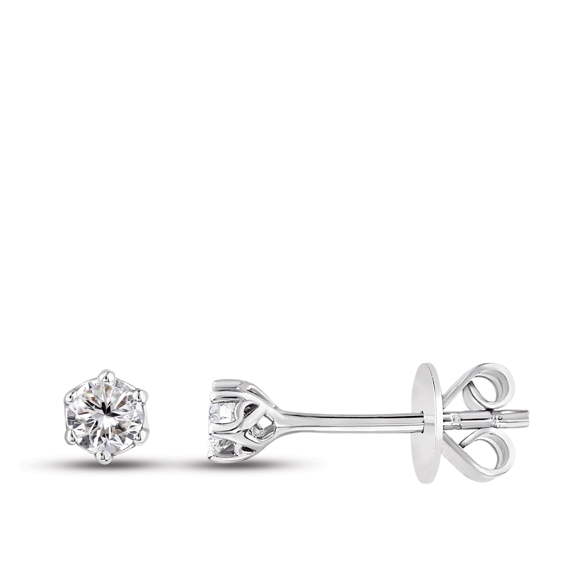 Solitaire Diamond Stud Earrings
