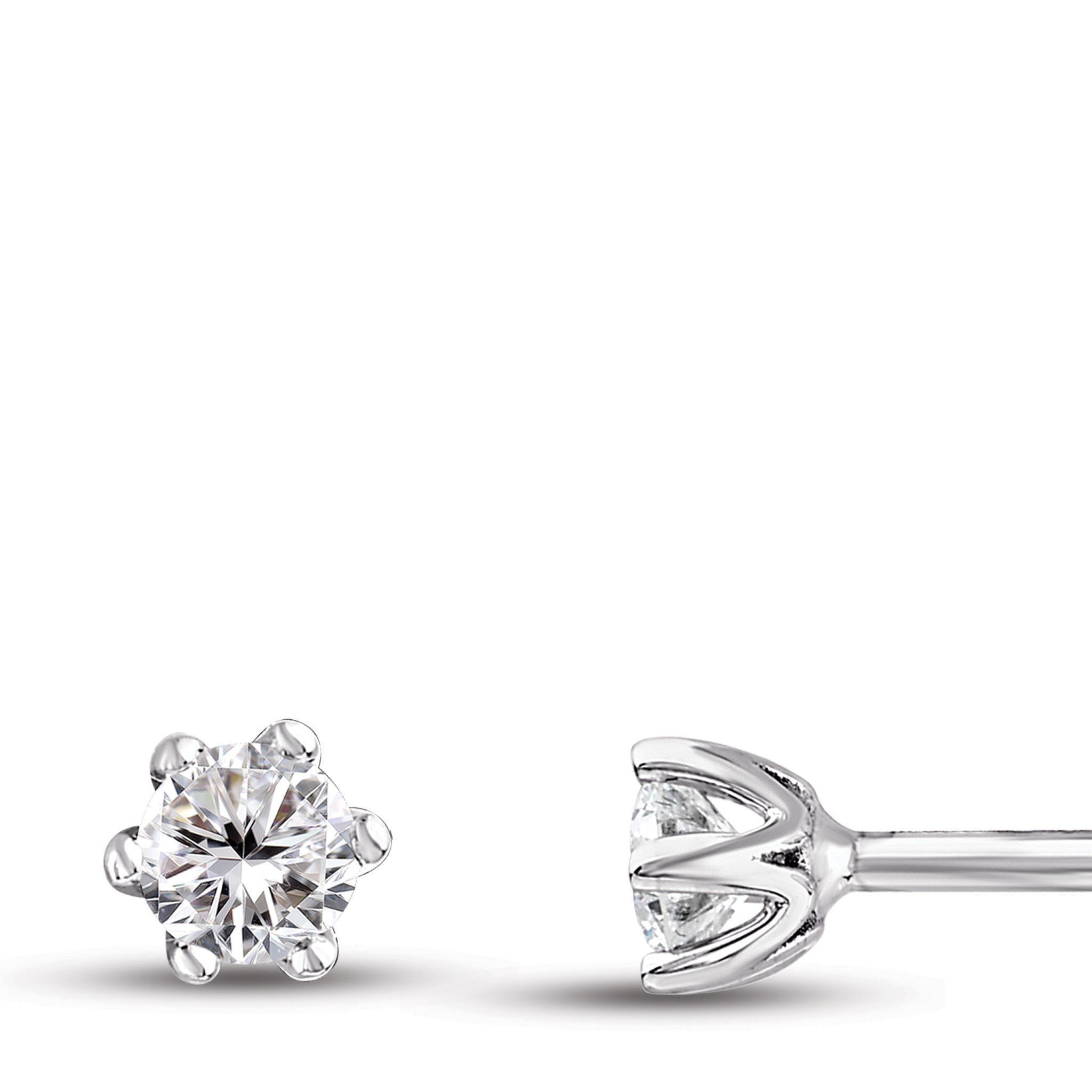 Solitaire Diamond Stud Earrings