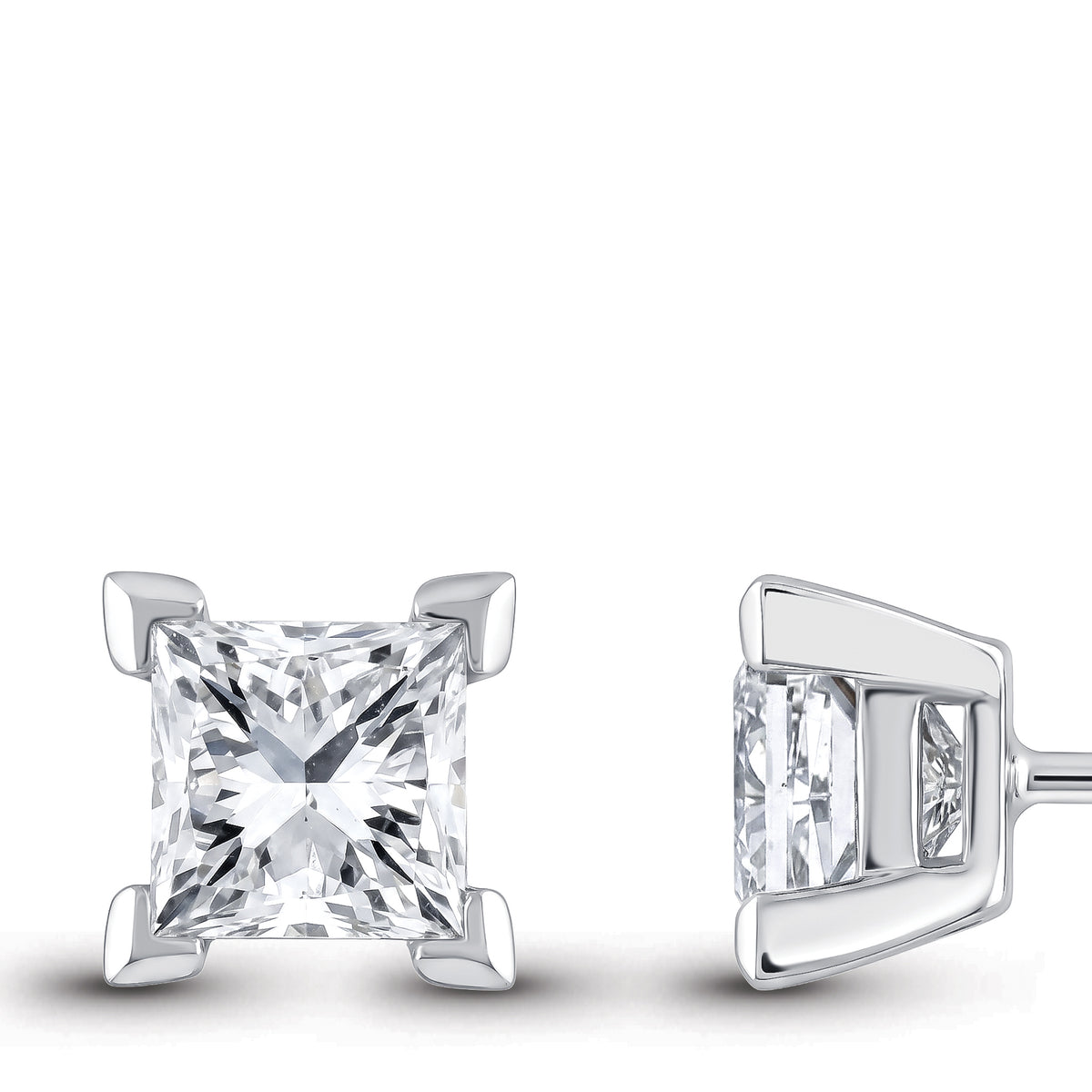 Diamond Solitaire Stud Earrings
