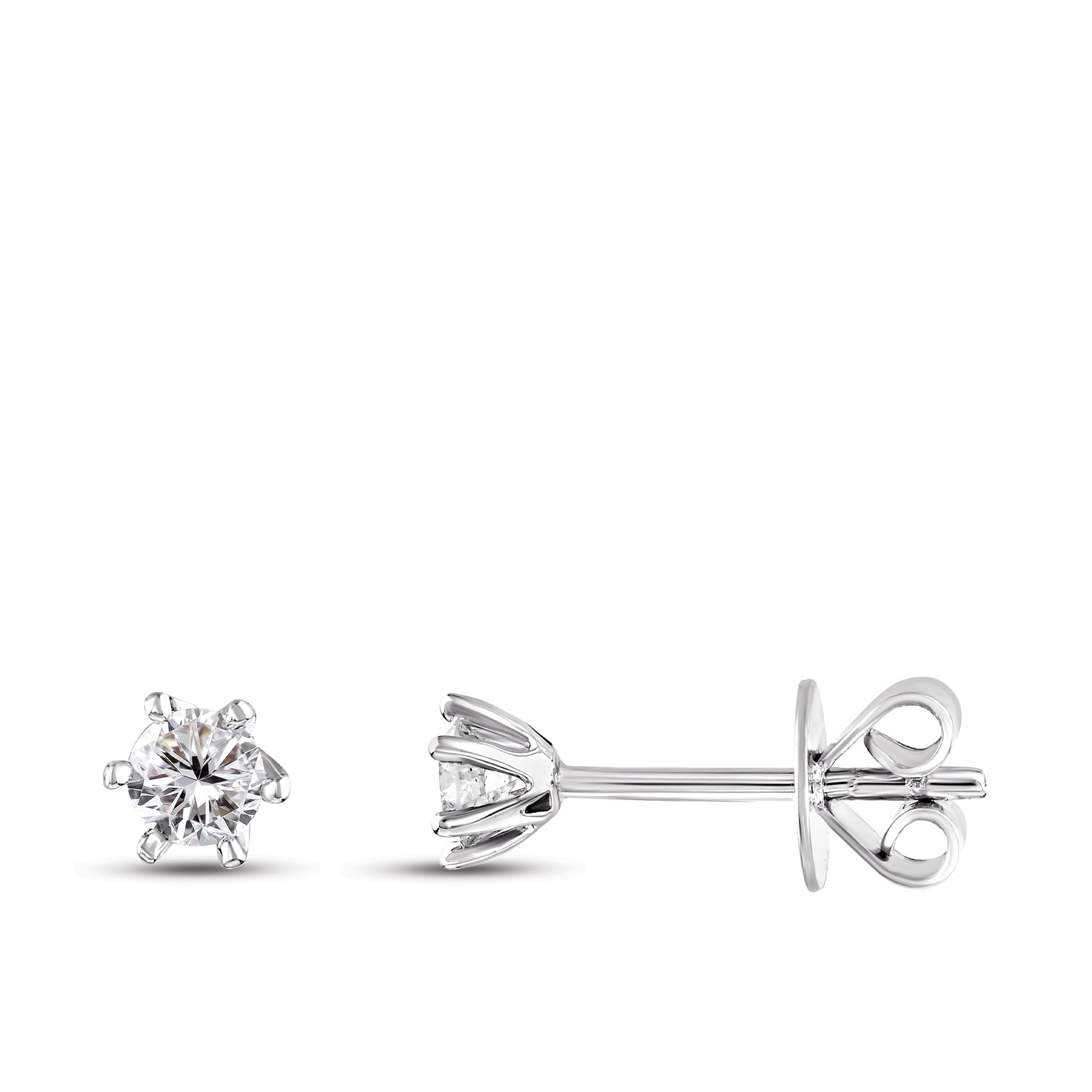 Solitaire Diamond Stud Earrings