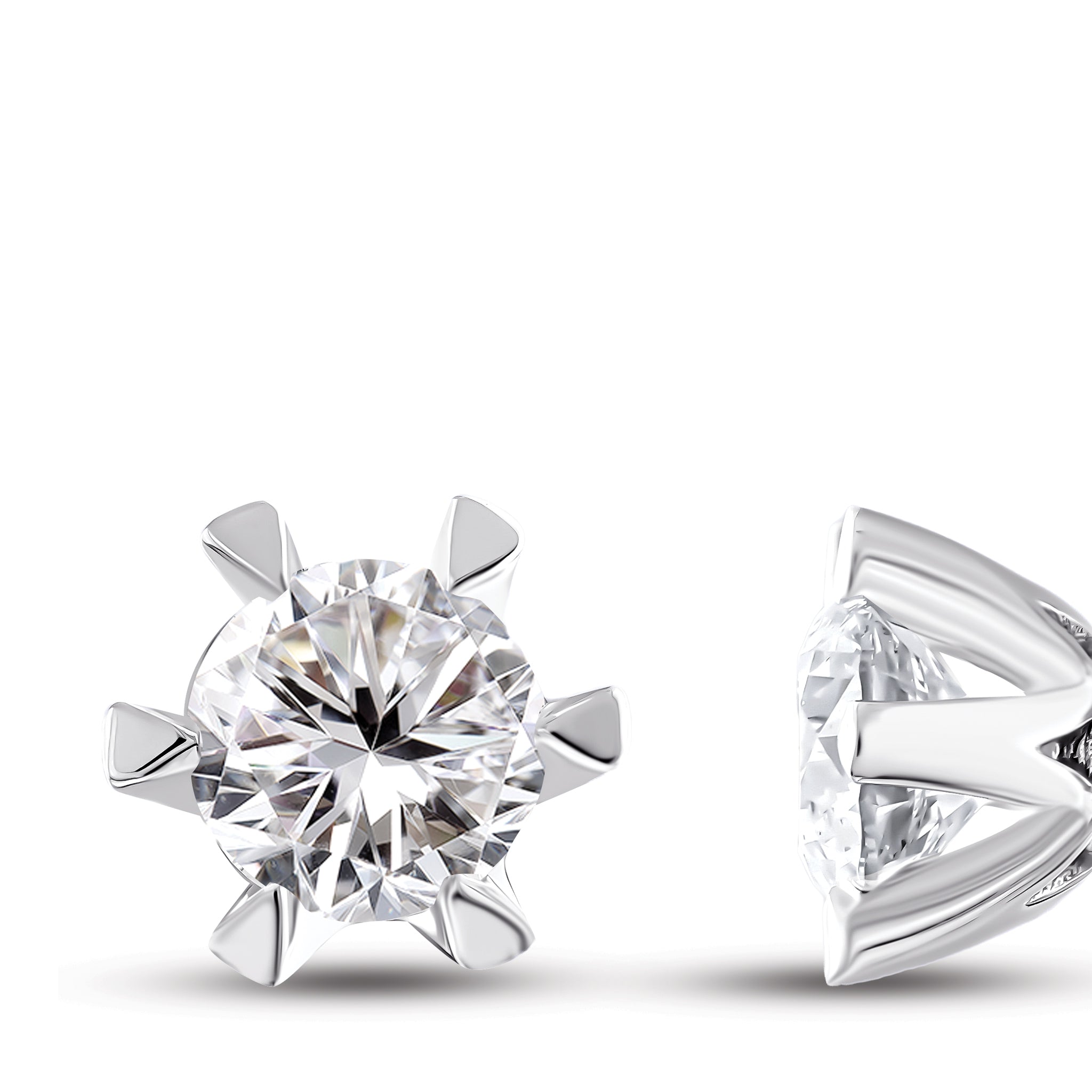 Solitaire Diamond Engagement Earrings