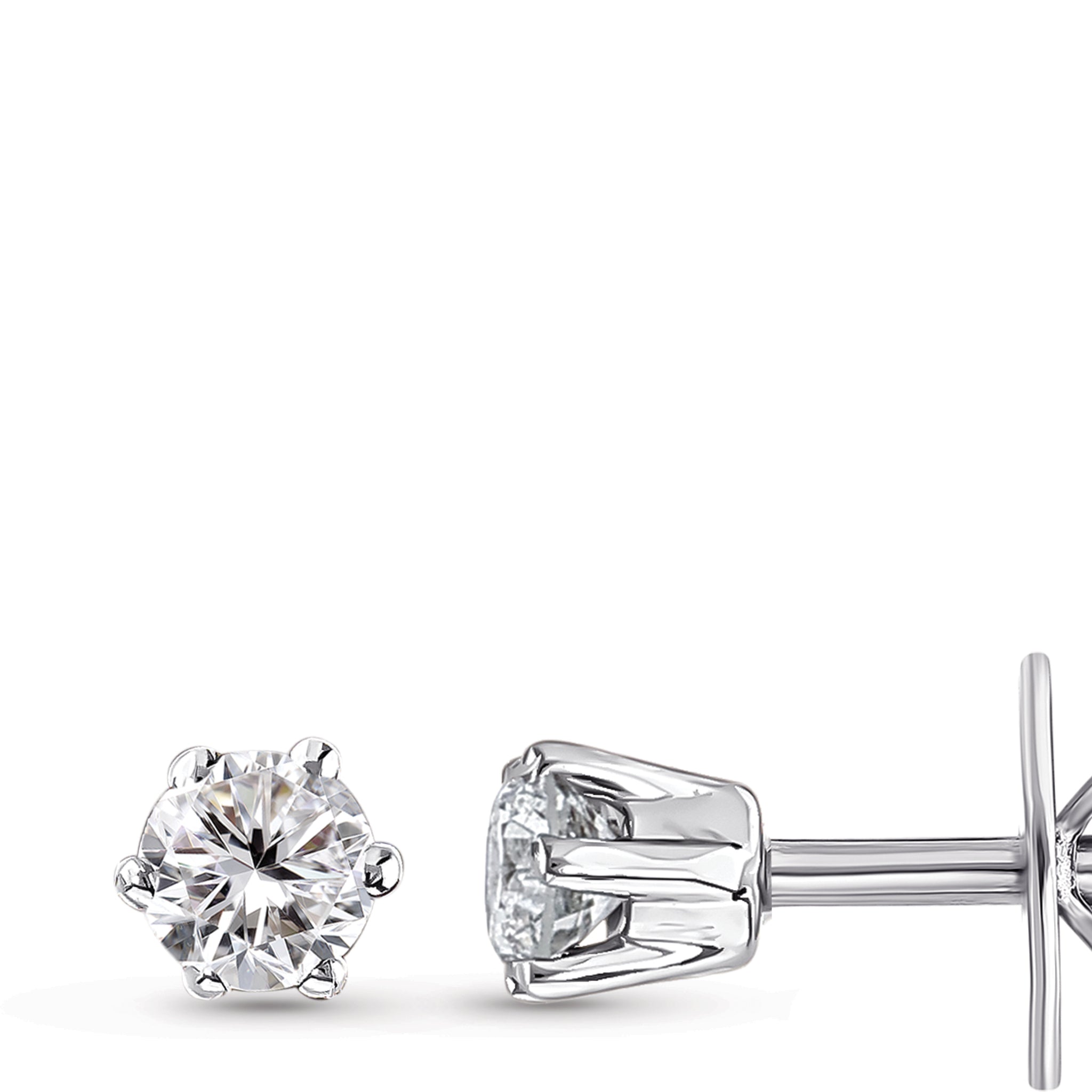 Solitaire Diamond Stud Earrings