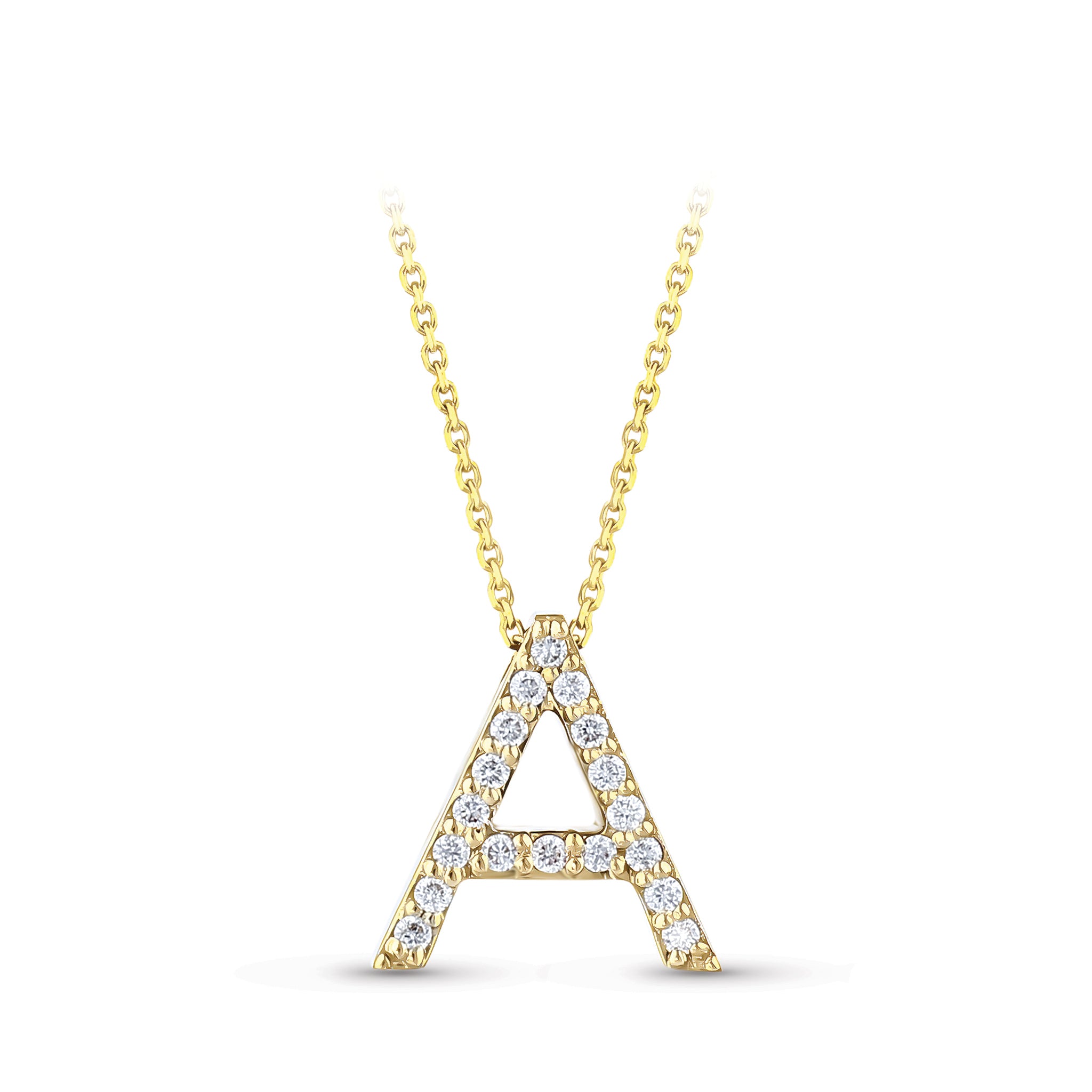 Diamond Initial Necklace A