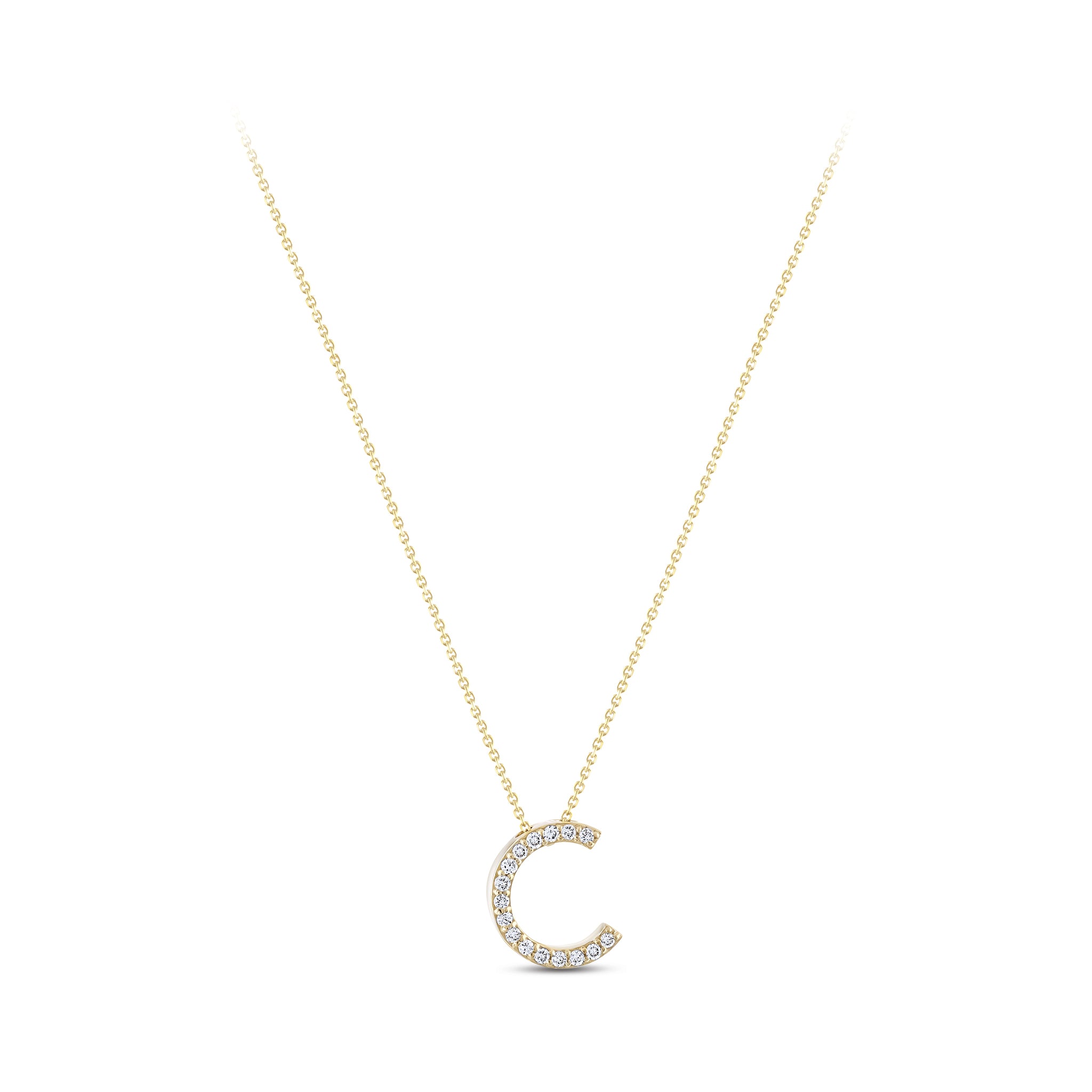 Letter C Diamond Necklace