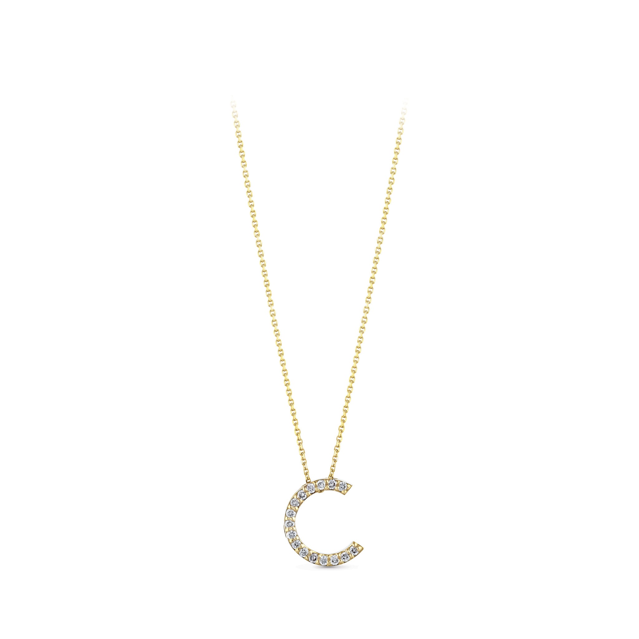Diamond Initial Necklace C