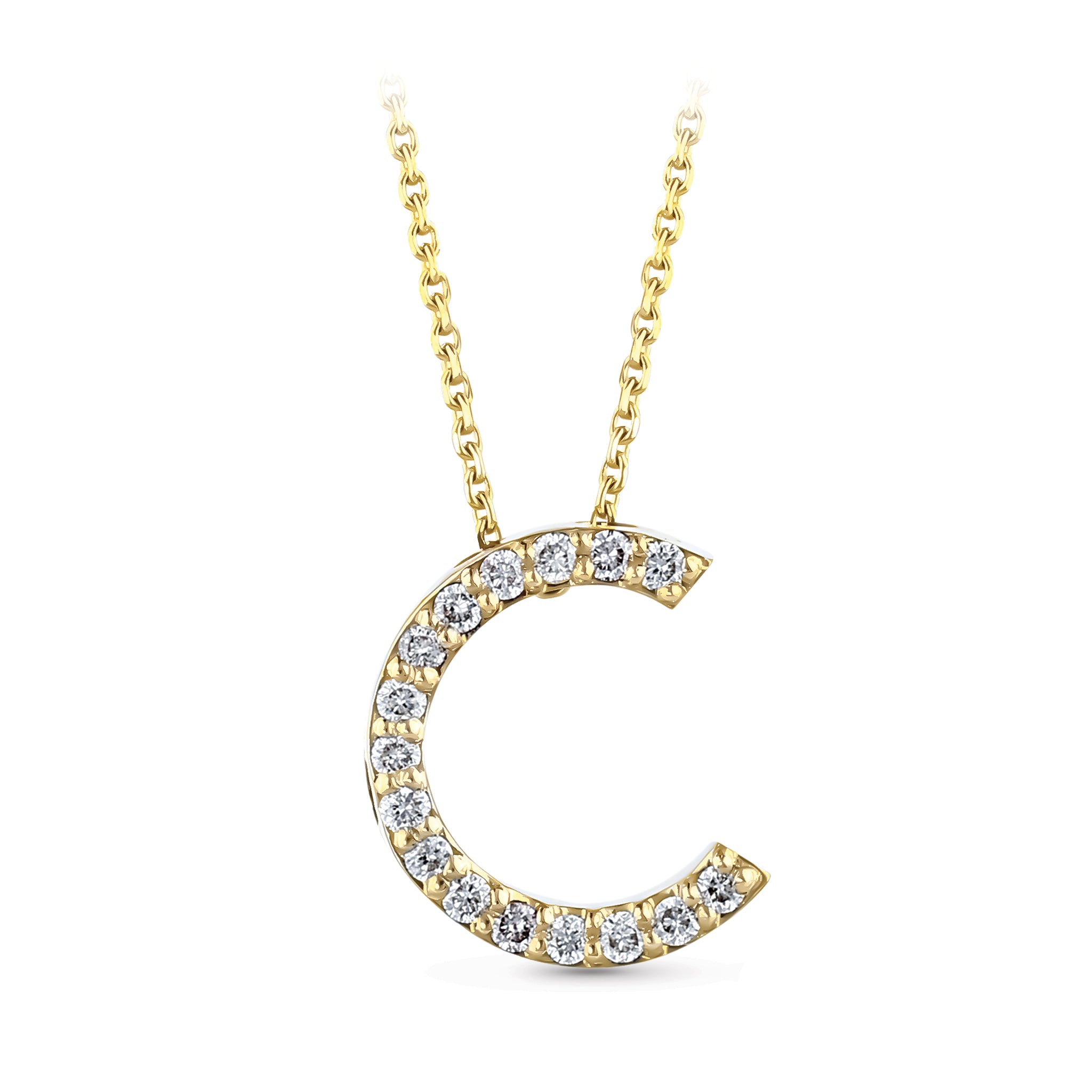 Diamond Initial Necklace C