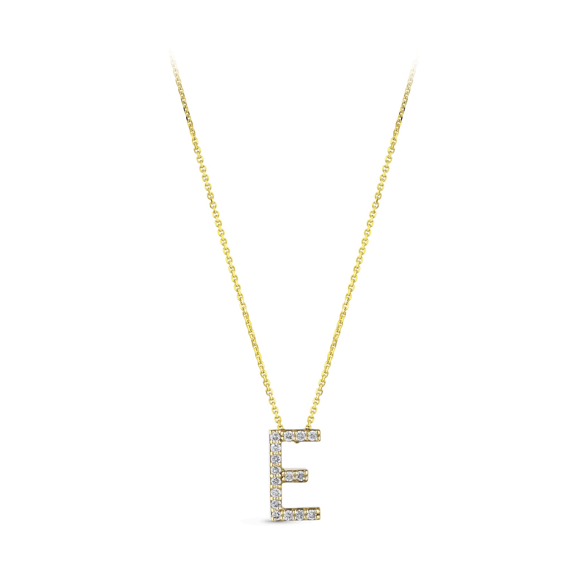 Diamond Initial Necklace E