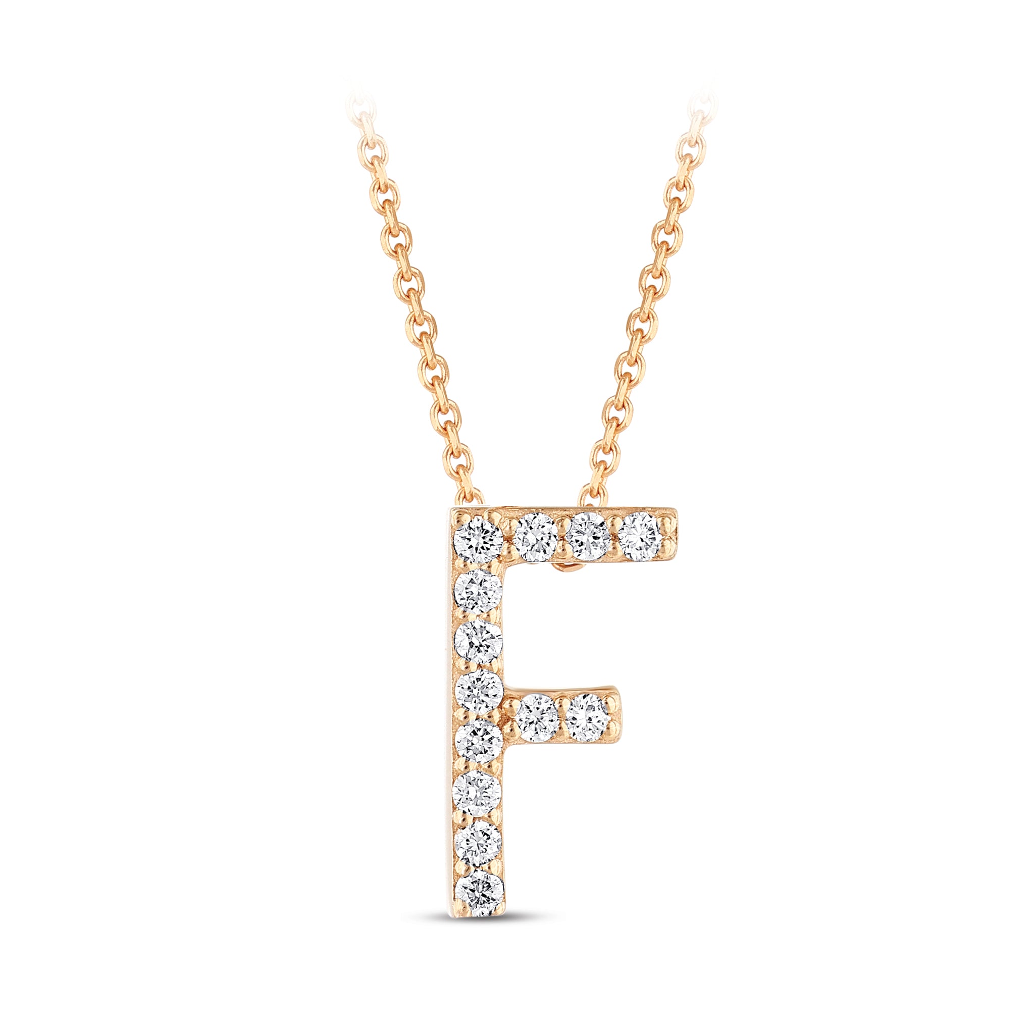 Diamond Initial Necklace F