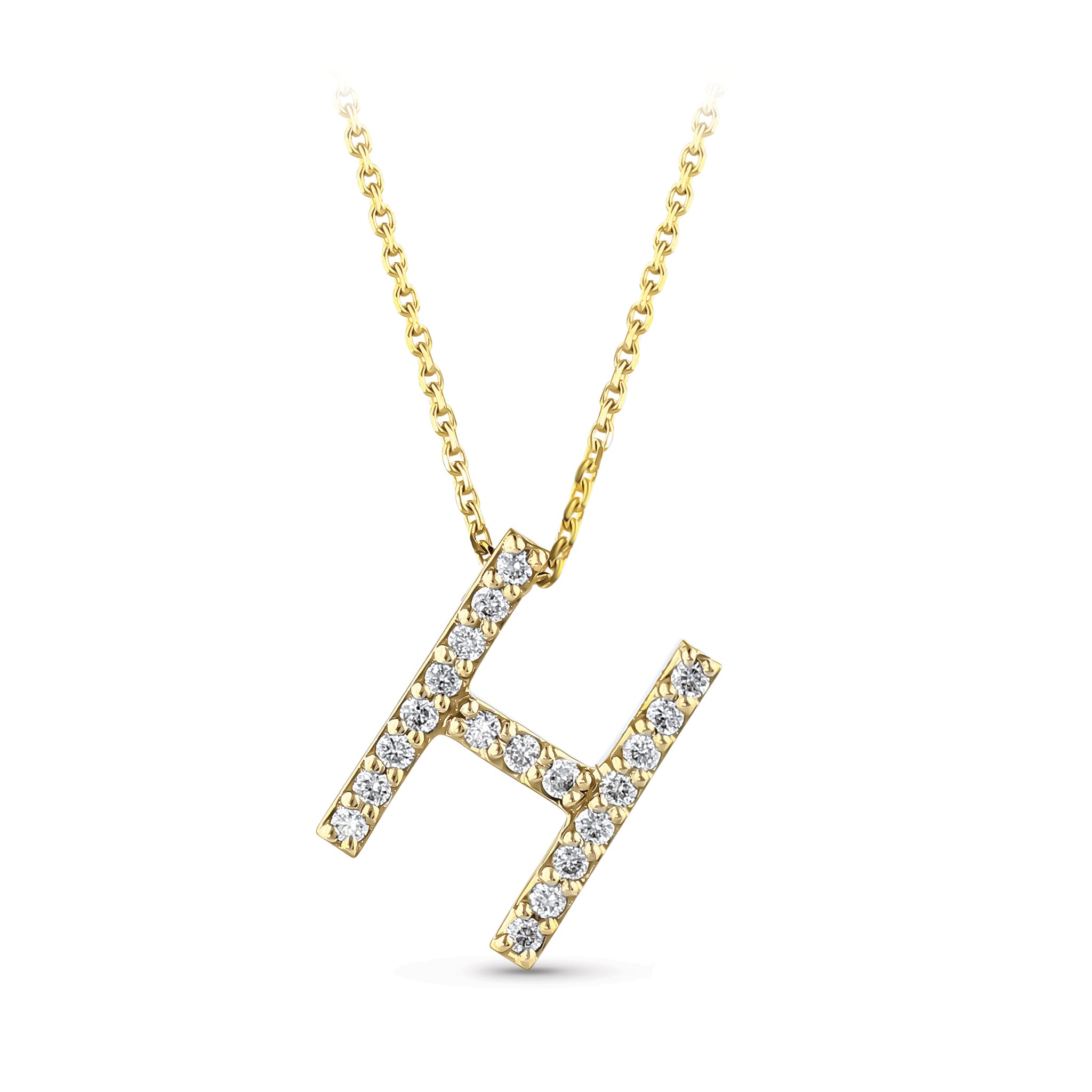 Diamond Initial Necklace H