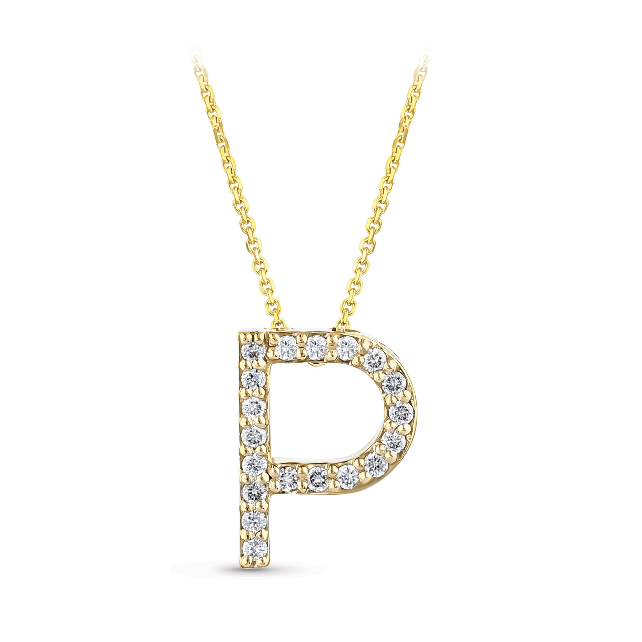 Diamond Initial Necklace P