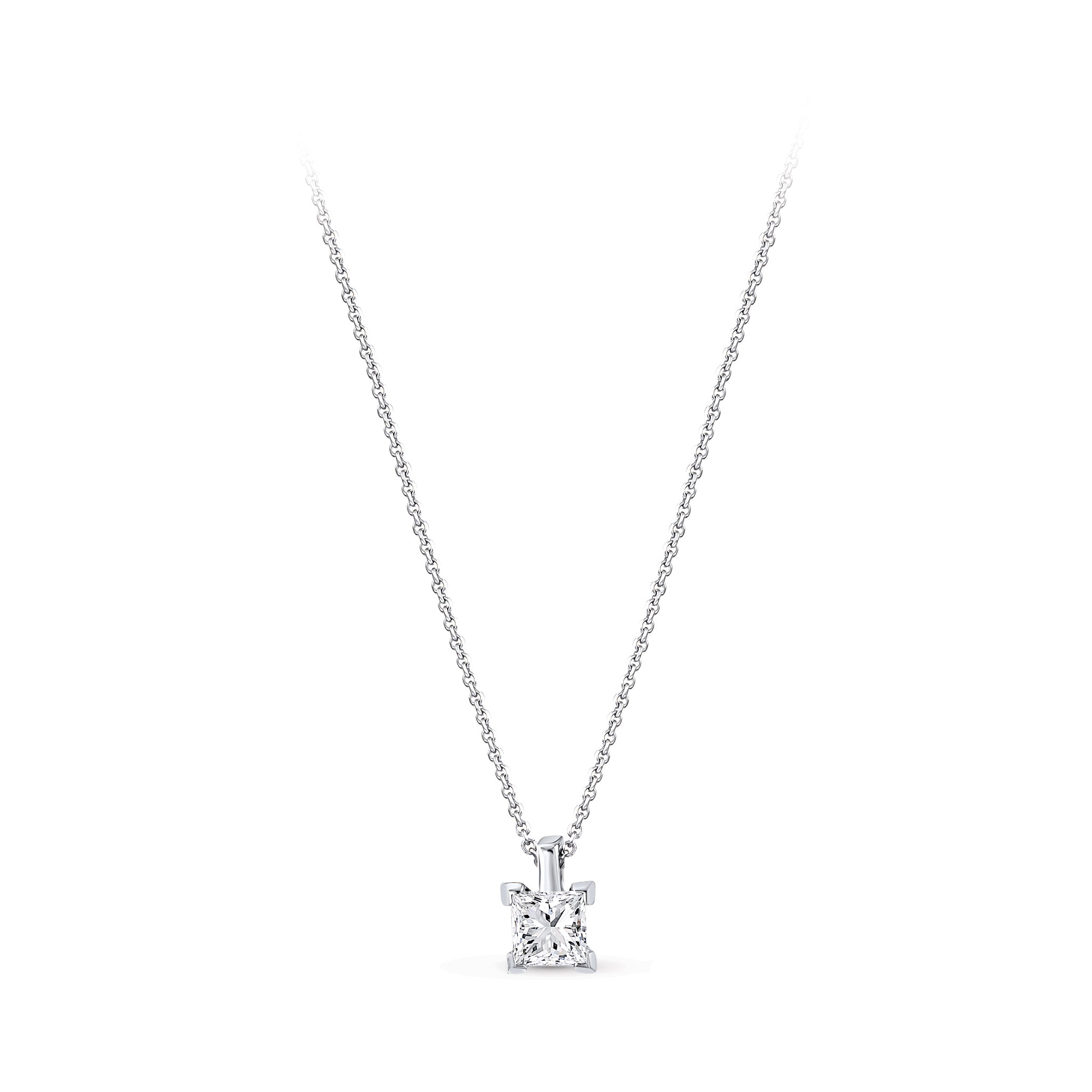 Solitaire Princess Diamond Necklace