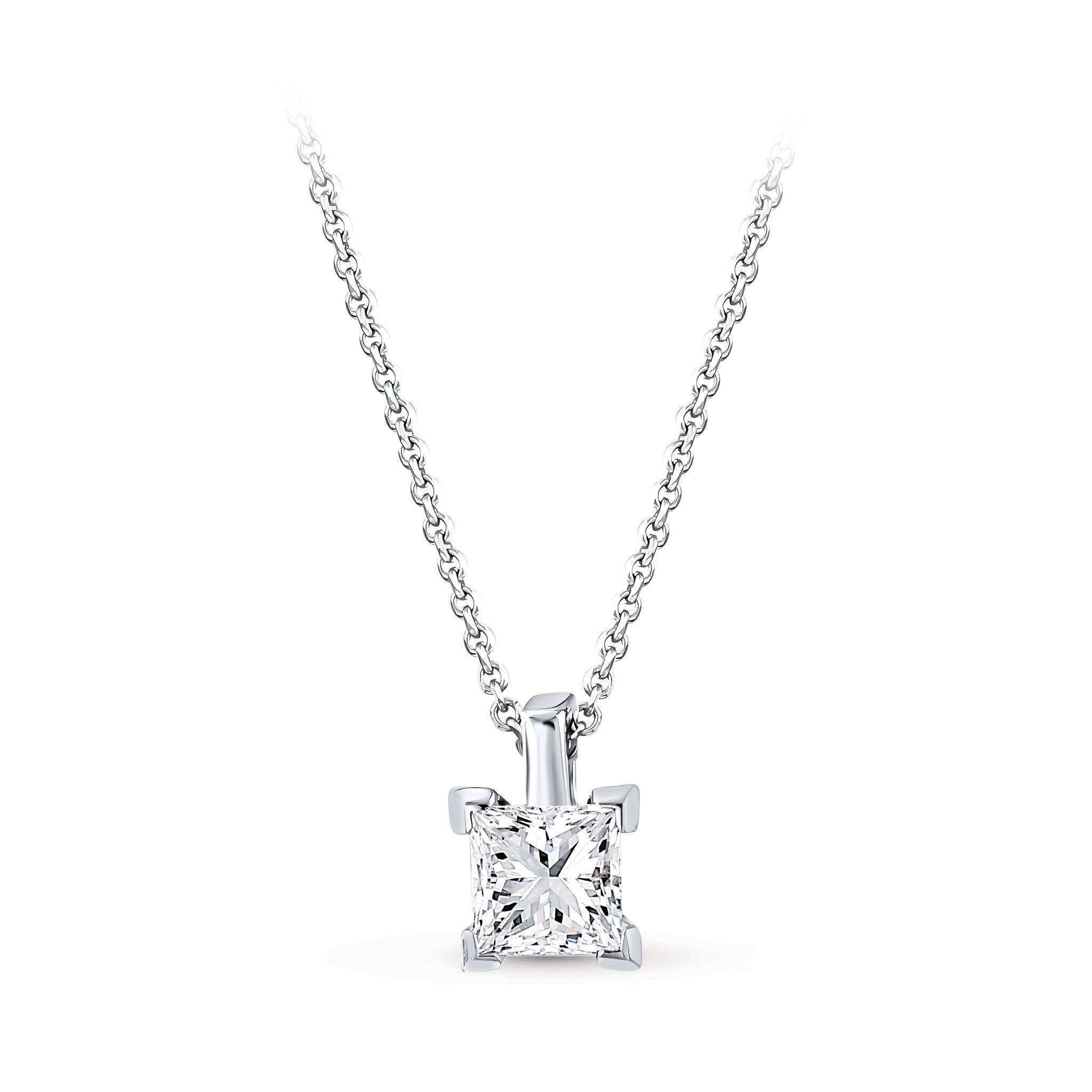 Solitaire Princess Diamond Necklace