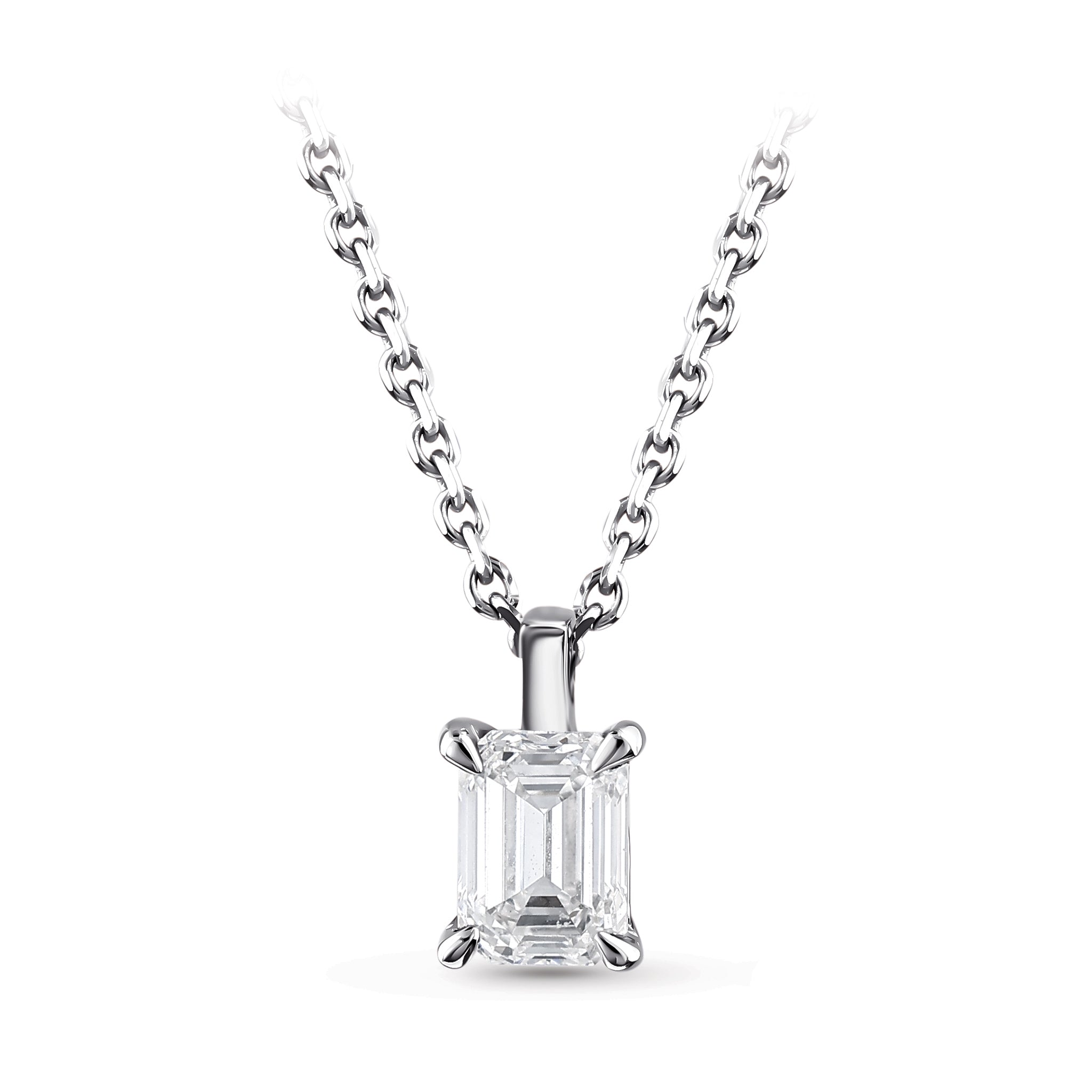 Solitaire Octagon Diamond Necklace