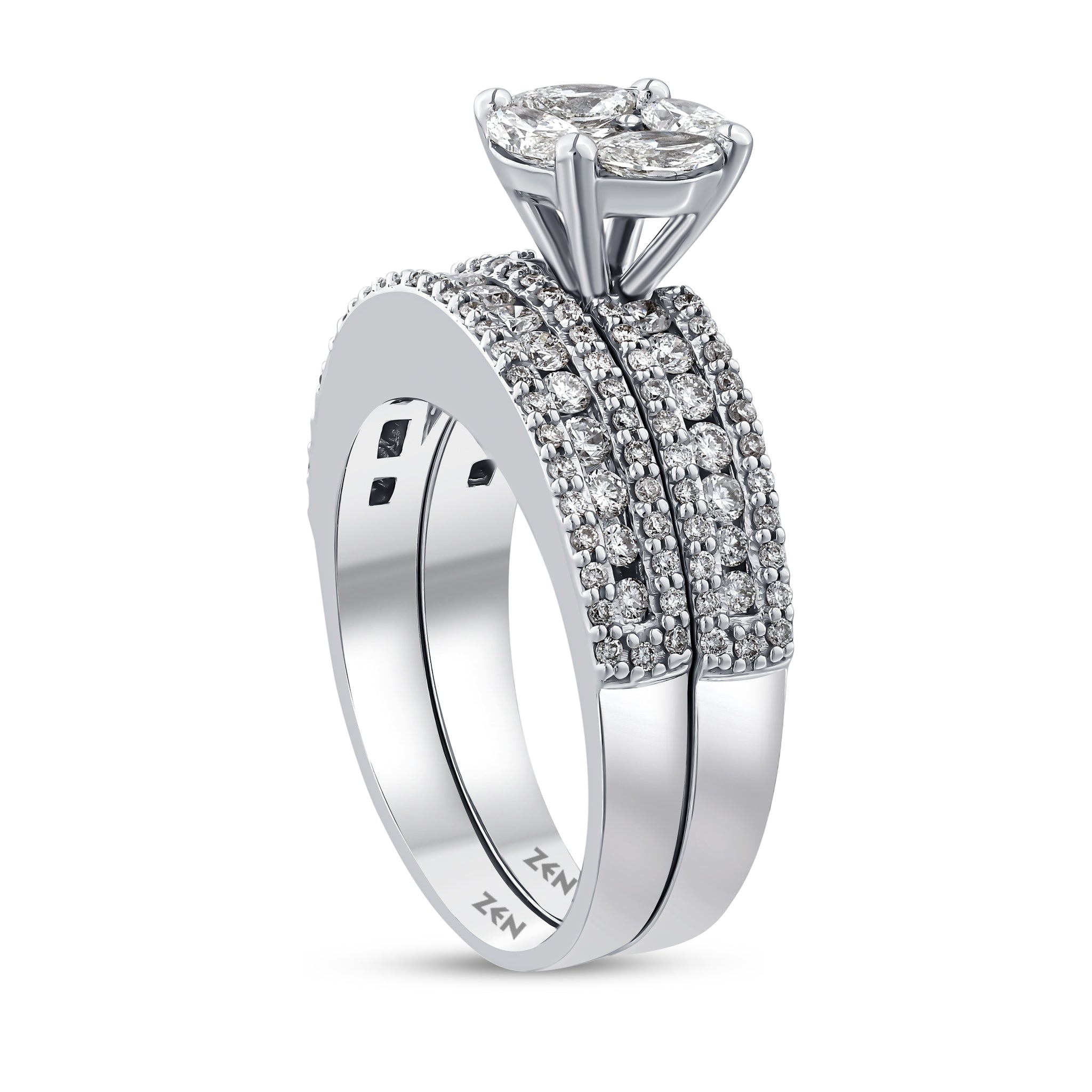 Twins Diamond Engagement Ring