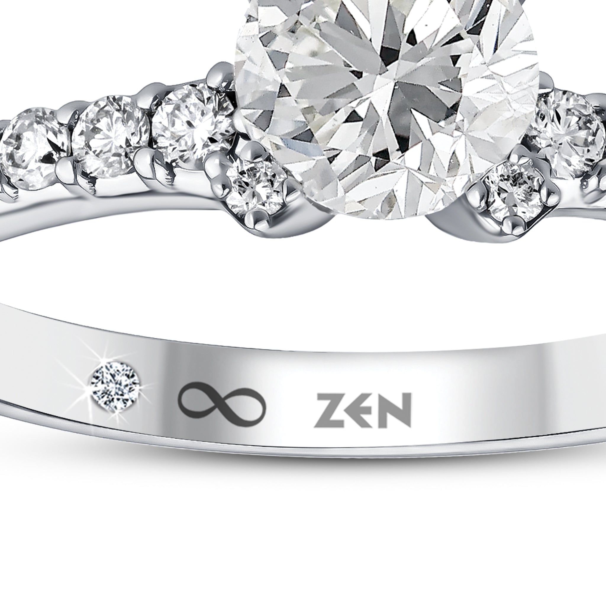 Diamond Side Stone Engagement Ring