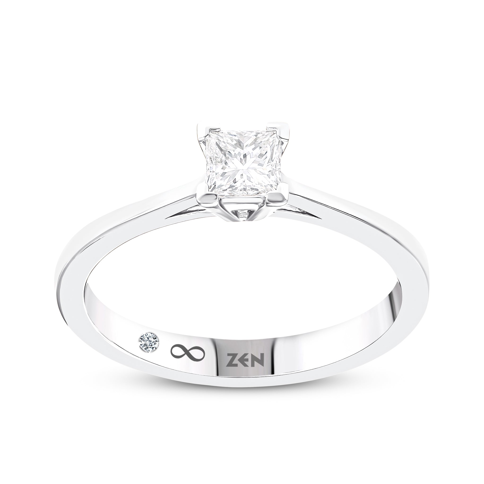 Solitaire Princess Diamond Engagement Ring