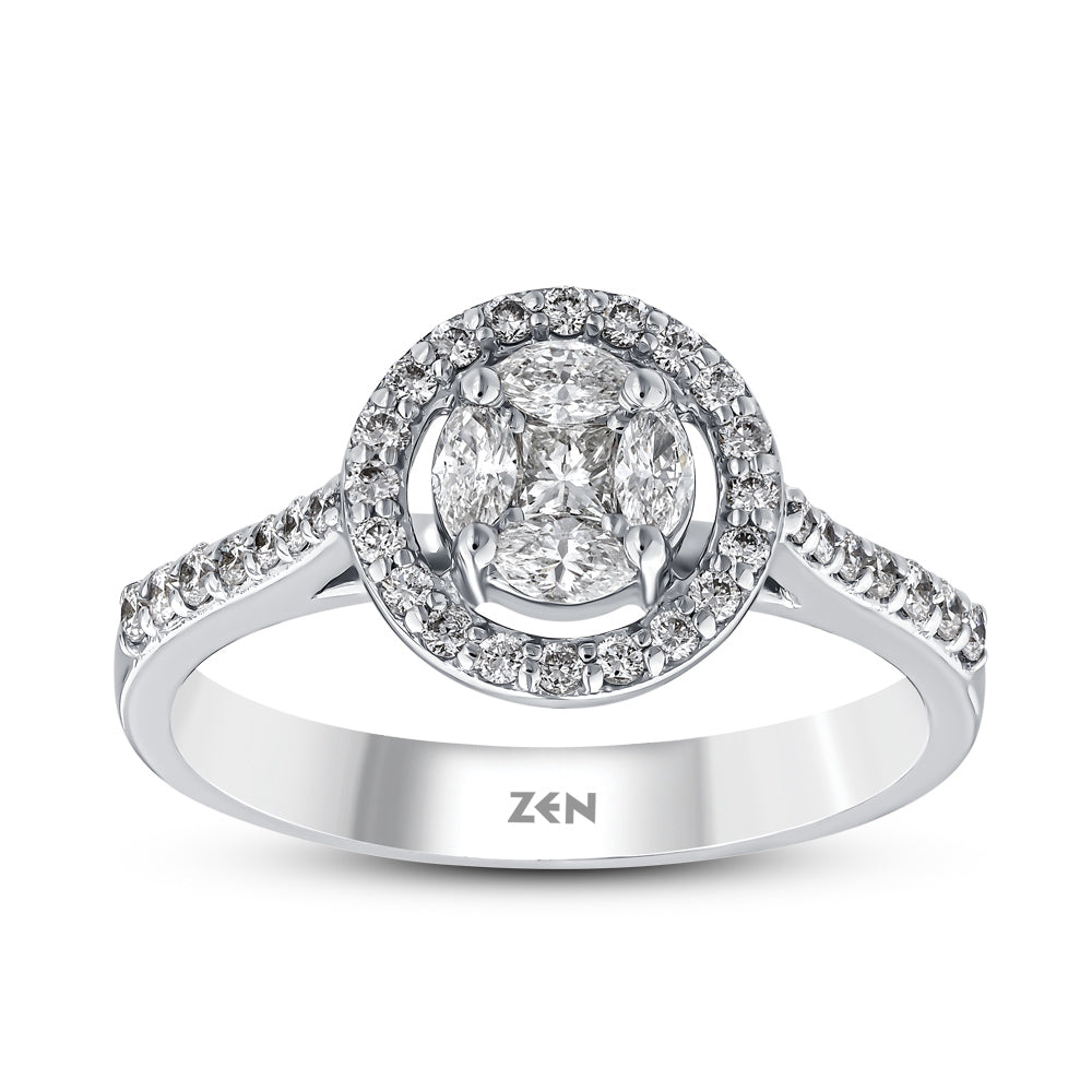 Side Stone Diamond Engagement Ring