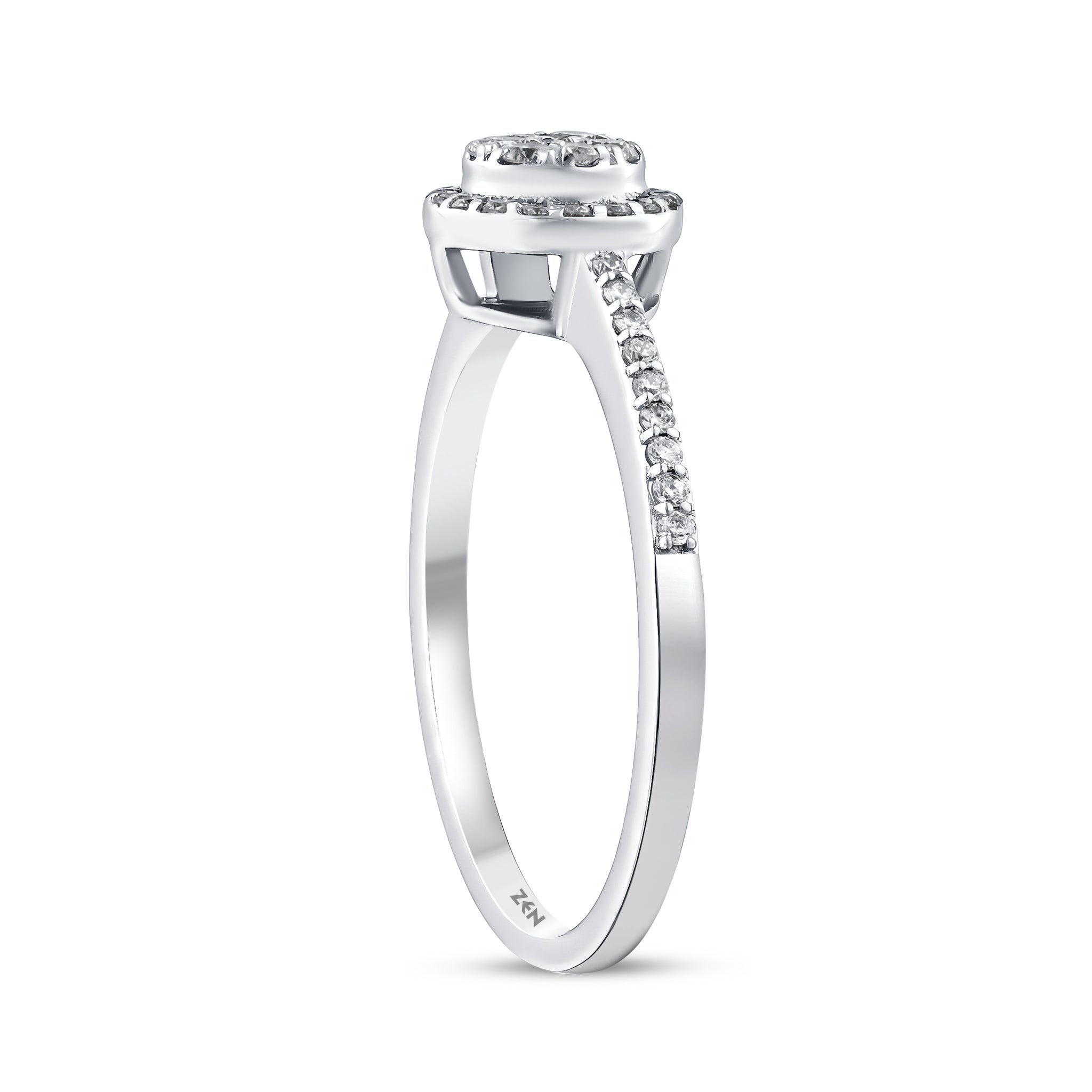Diamond Side Stone Engagement Ring