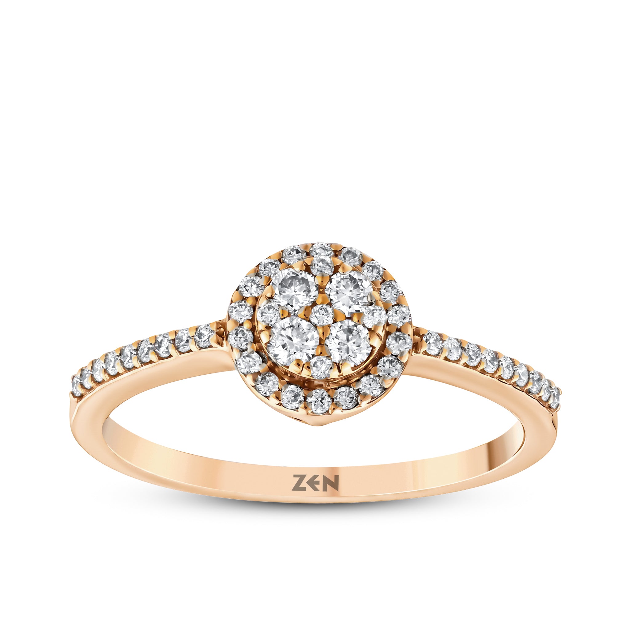 Diamond Side Stone Engagement Ring