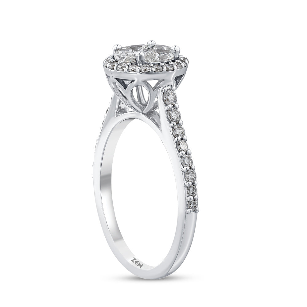 Side Stone Diamond Engagement Ring