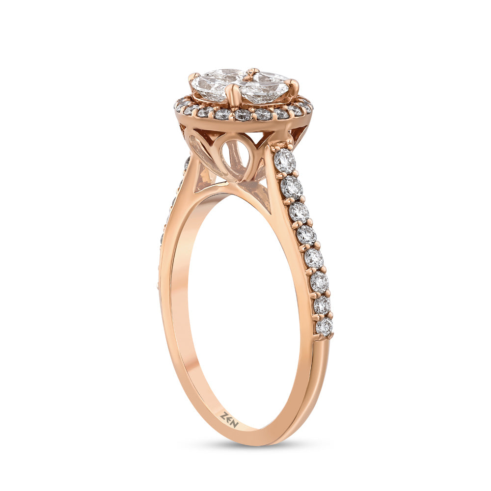 Side Stone Diamond Engagement Ring