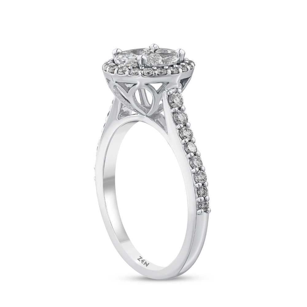 Side Stone Diamond Engagement Ring