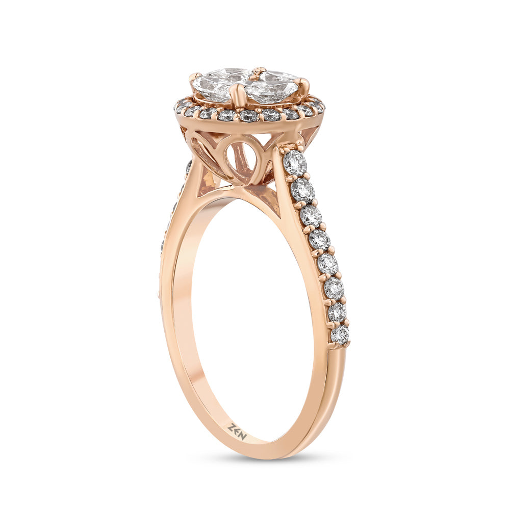 Side Stone Diamond Engagement Ring